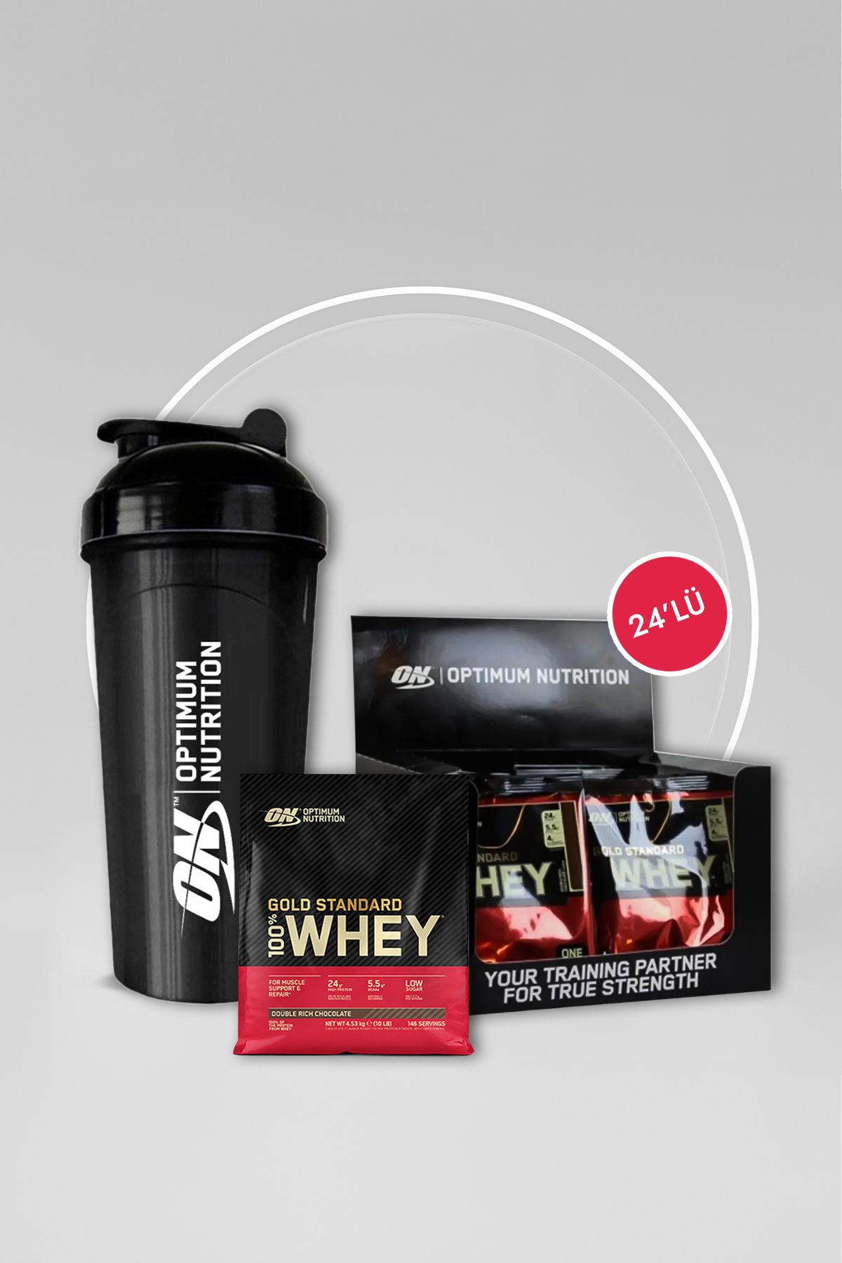 Optimum Nutrition 100% Whey Gold Standard Çikolata Aromalı Şase 31g 1 Servis 24'lü Paket - 2'li Set