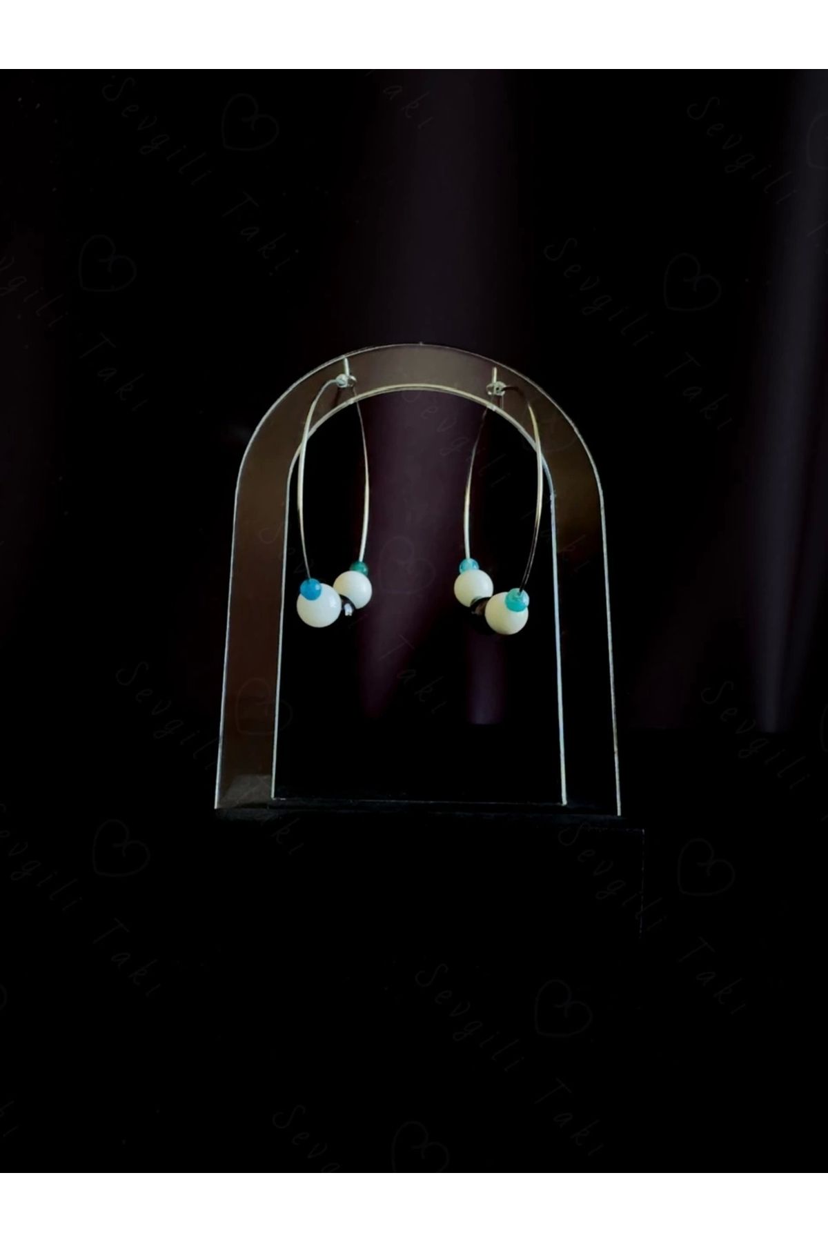 SEVGİLİ TAKI-Garnet, Agate and Moon Natural Stone Steel Earrings - Lover Jewelry Collection 2