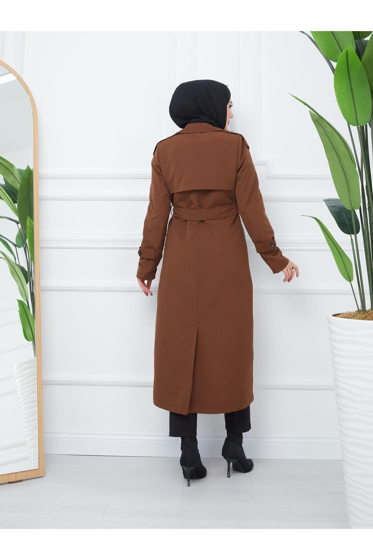 Günay Karaca-Double Button Seasonal Women's Sports Trench Coat Lined Inside 20242 5