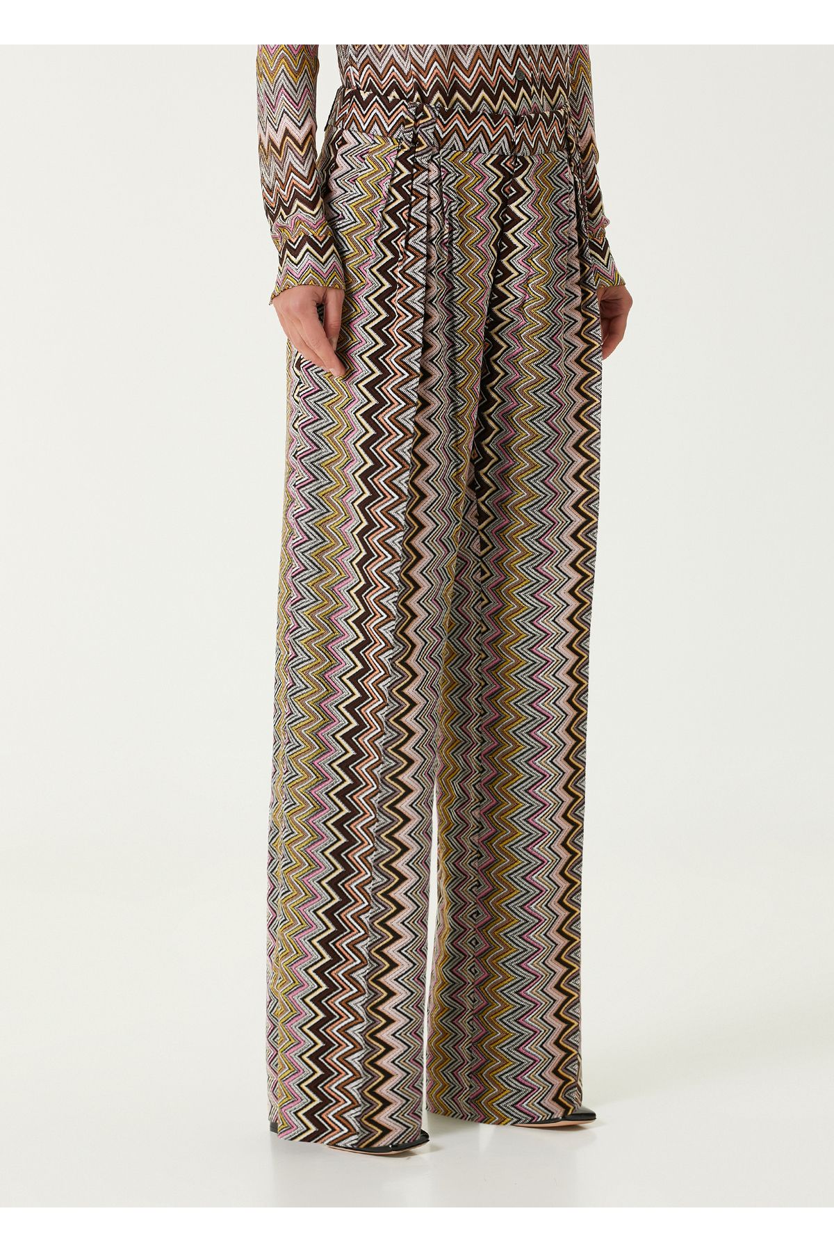 Missoni-Yellow Zigzag Patterned Pants Size: 48 3