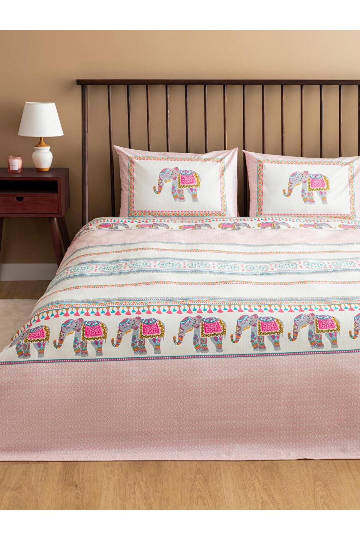 LC Waikiki LCW HOME Fil Desenli Çift Kişilik Pike Takımı (S4)
