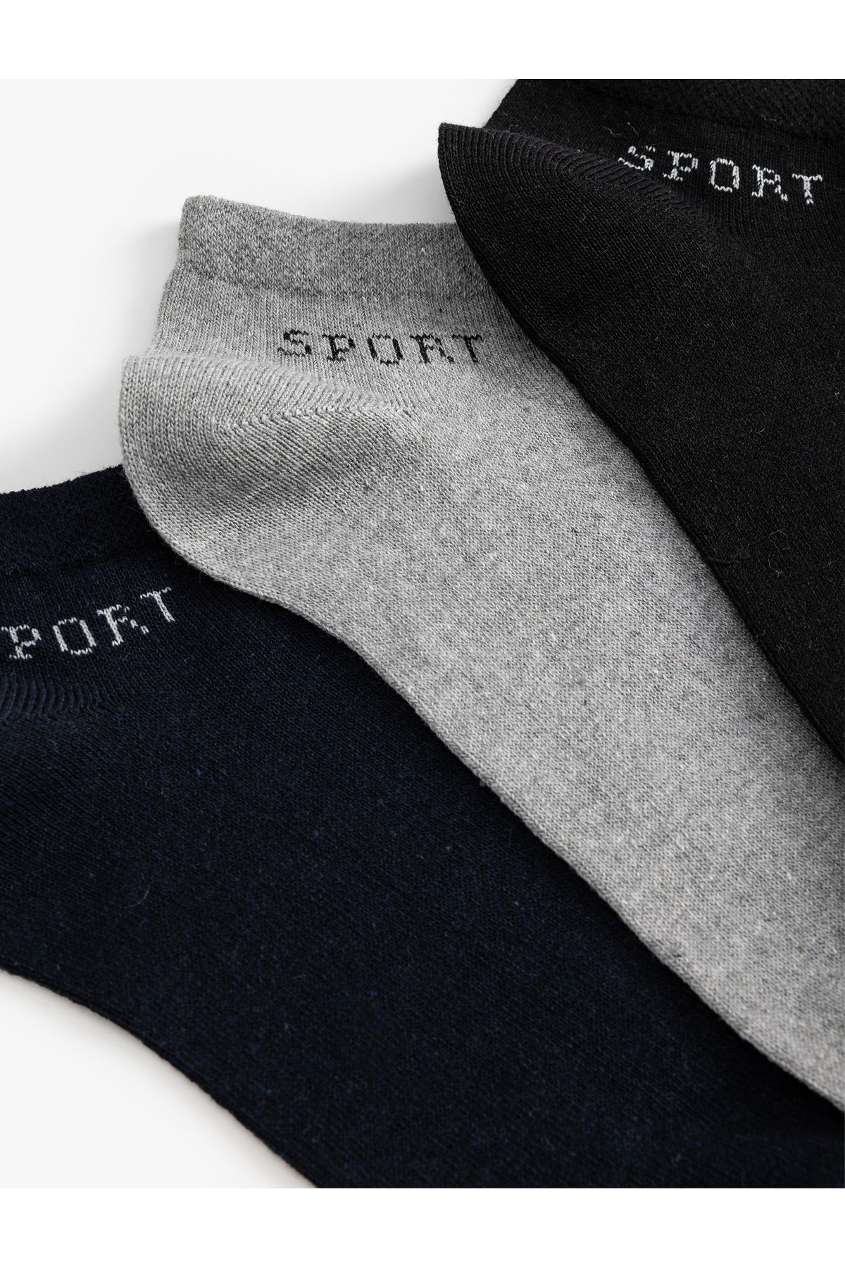 Koton-Set of 3 Booties Socks - Slogan Printed, Multicolored, Cotton Blended 3