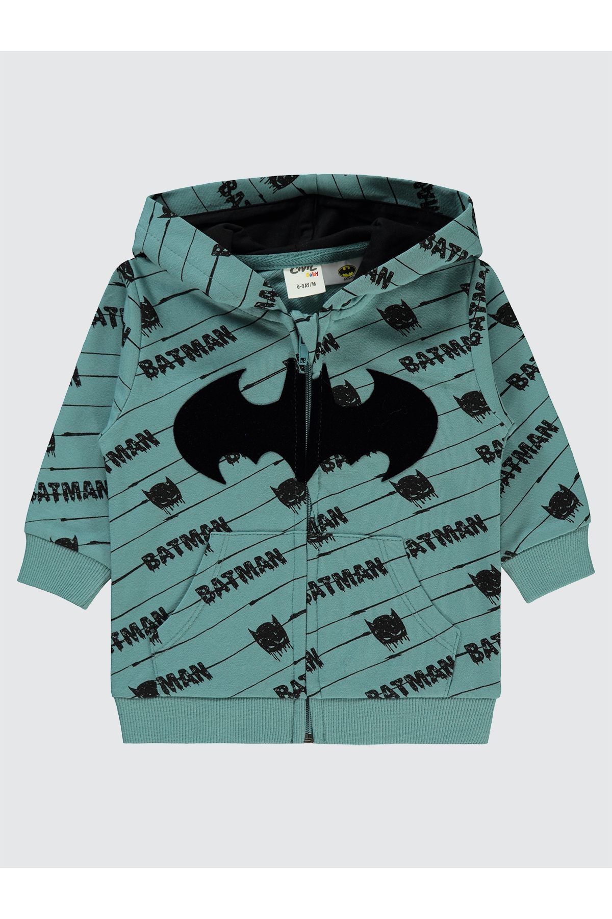 Batman-6-18 Months Baby Boy Pastel Green Cardigan 1