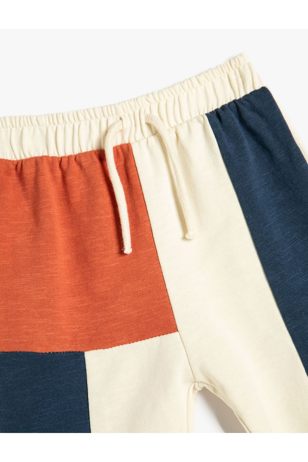 Koton-Cotton Raised Color-Blocking Jogger Sweatpants with Tie-Up Waist 3