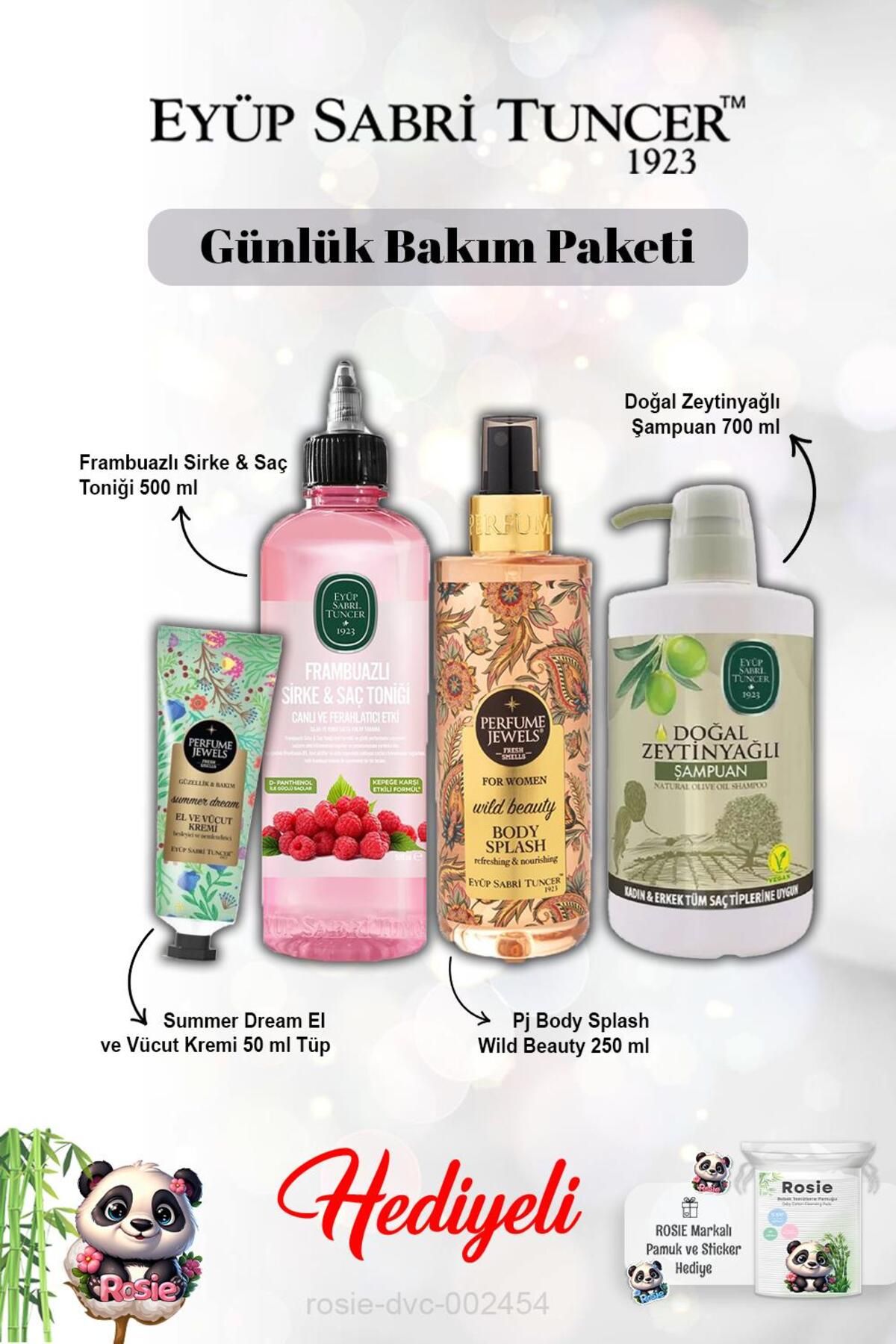 Eyüp Sabri Tuncer Günlük Bakım Paketi Krem, Vücut Spreyi, Şampuan, Tonik Ve Rosıe Hediye