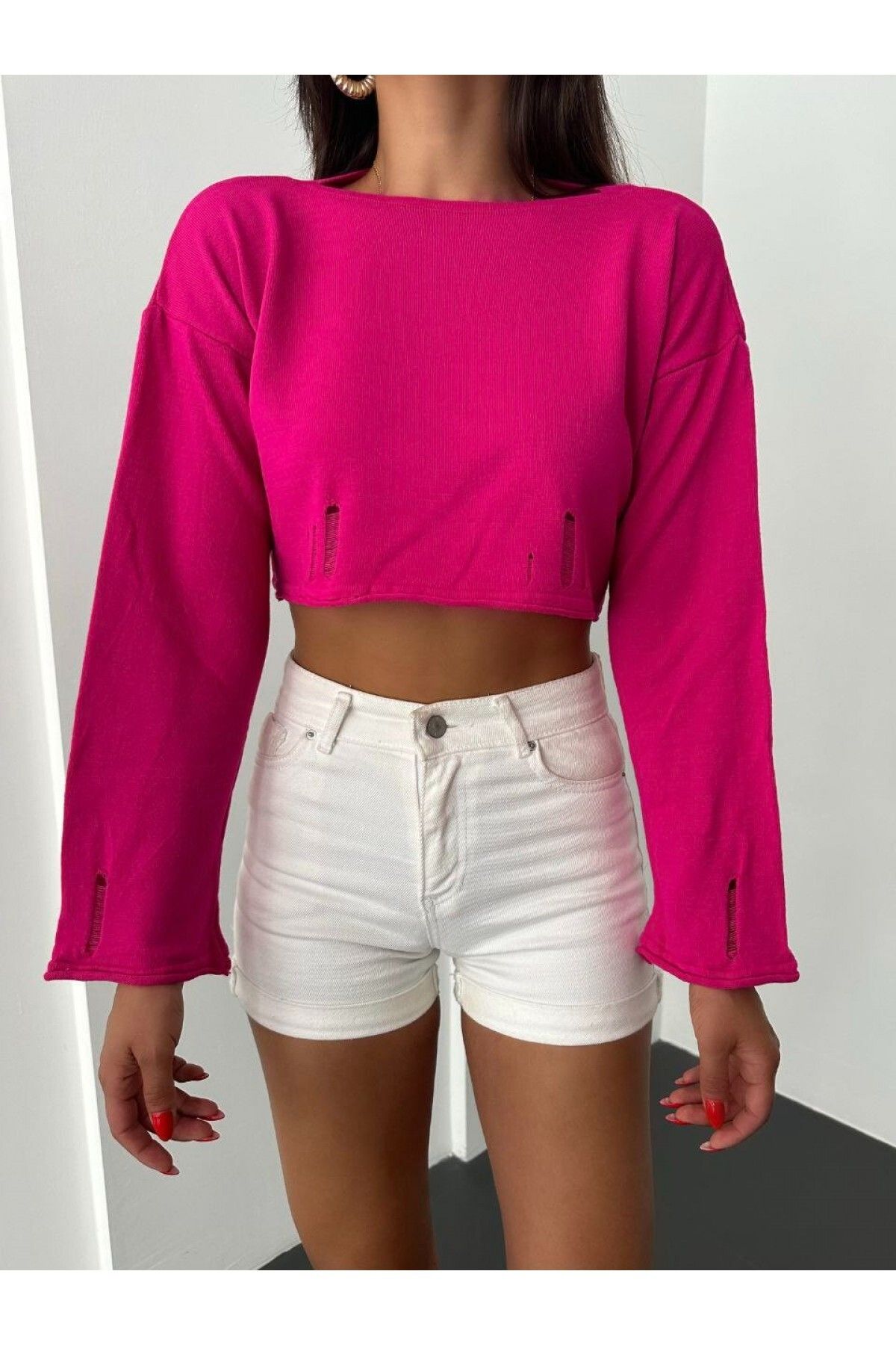 Modamorfo-Boat Neck Knitwear Crop 3