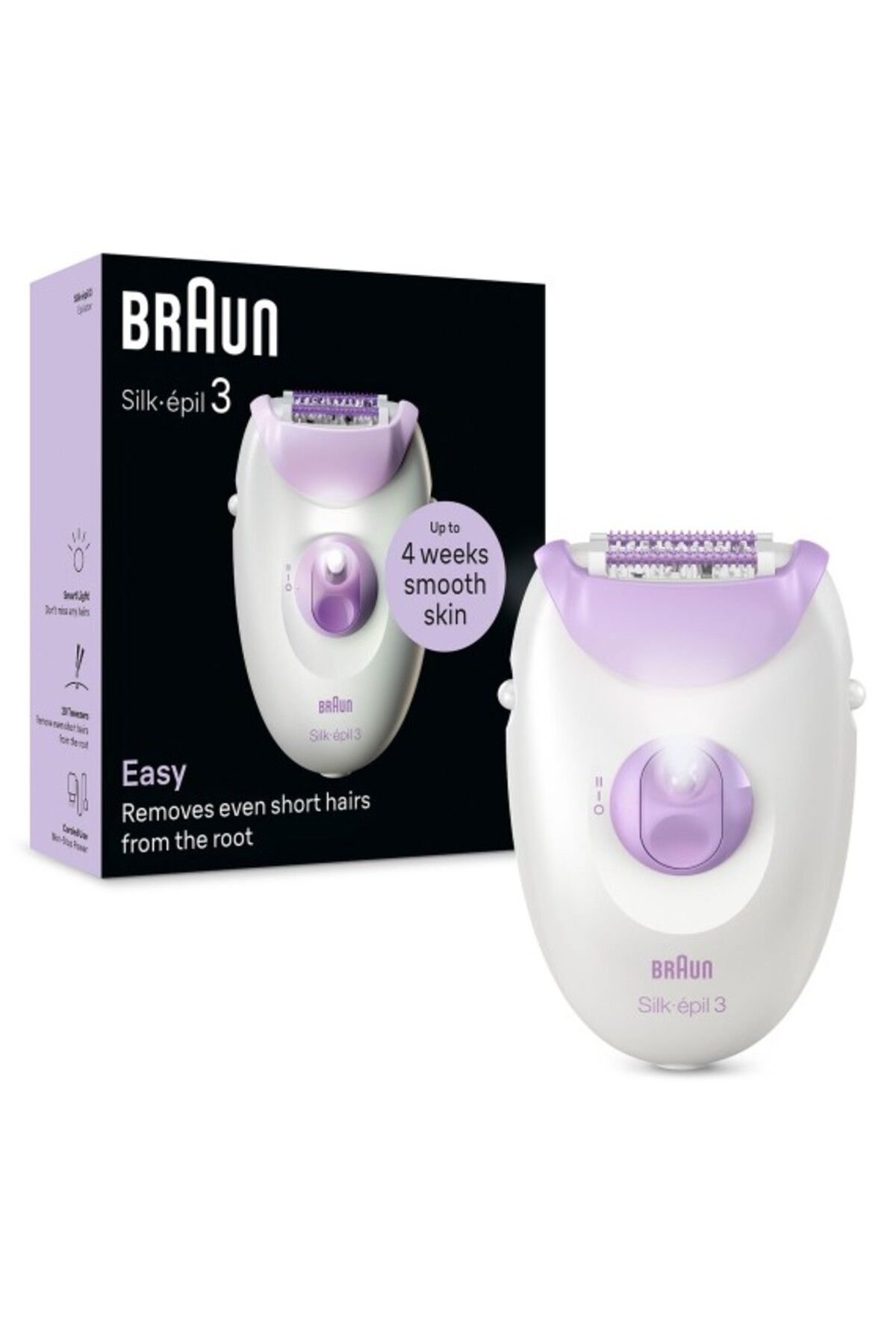Braun Silk-épil 3, Smart Light, 20 Microgrip tweezers, Corded - SE 3000