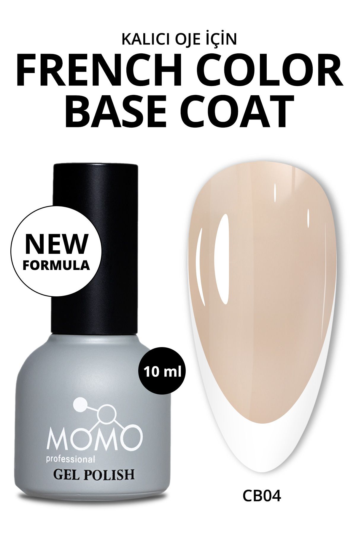 MOMO professional Kalıcı Oje French Color Base Coat Cb04, Açık Bej, 10 ml