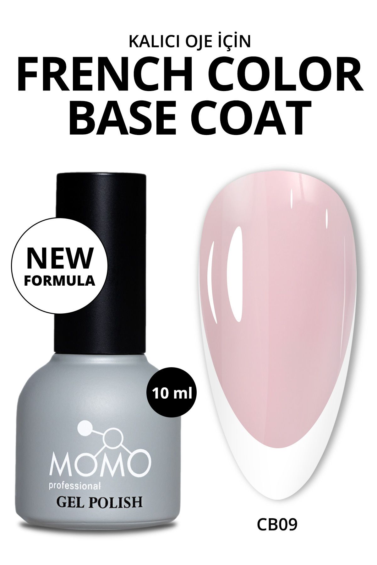 MOMO professional Kalıcı Oje French Color Base Coat Cb09, Pudra Pembe, 10 ml