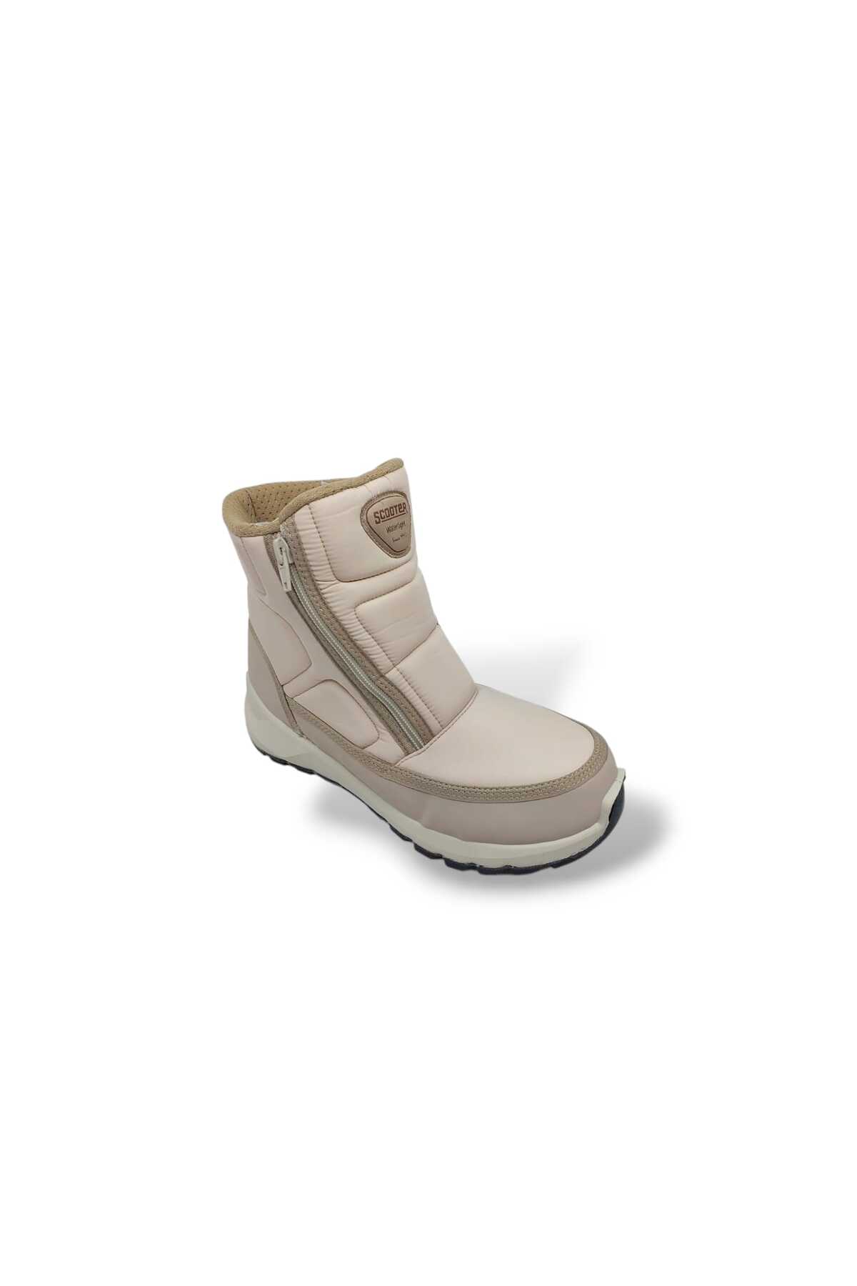 Scooter 7449 Kadın Krem Fermuarlı Su Geçirmez ( Watertight ) Kar Botu görsel 4