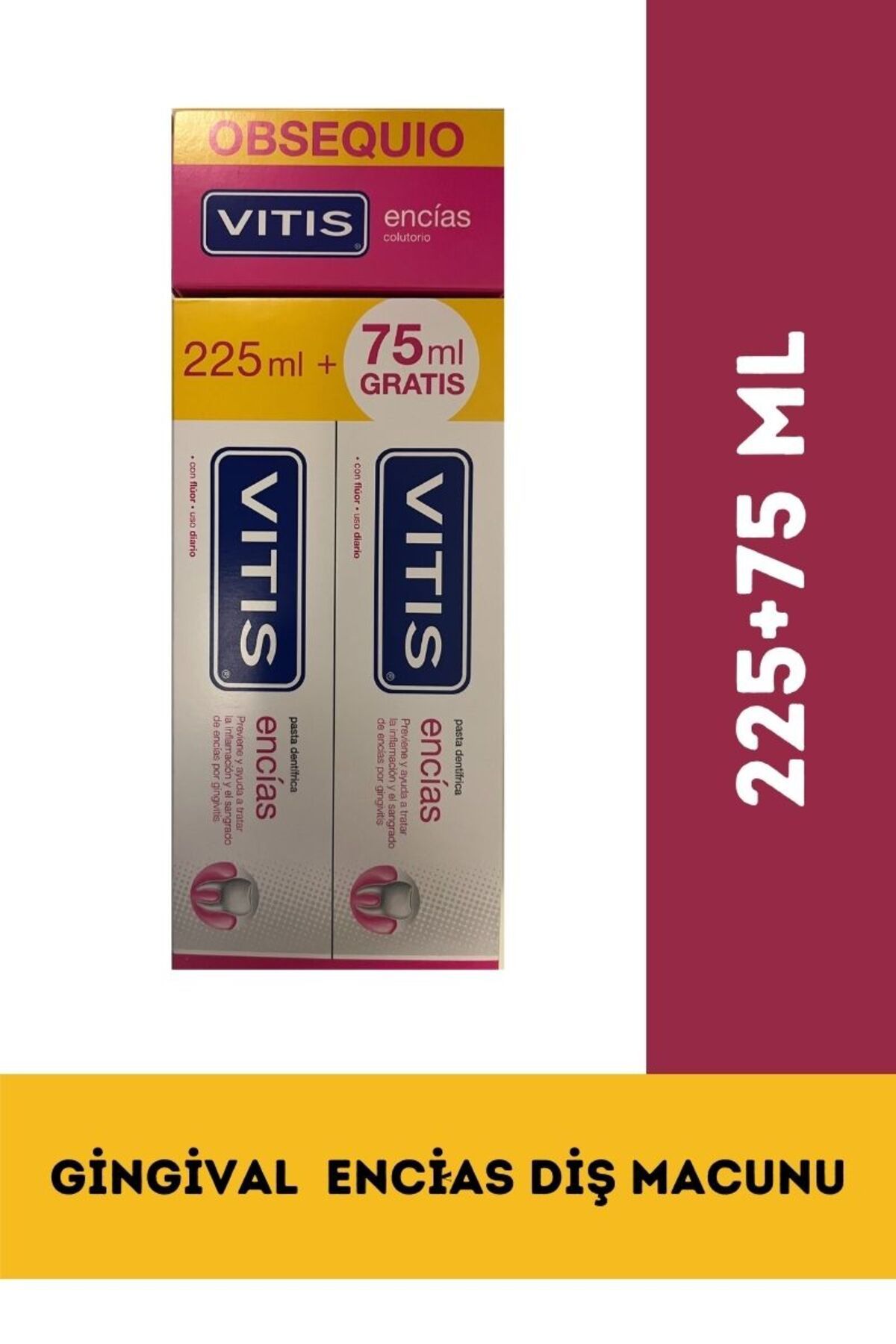 vitis GİNGİVAL ENCİAS 225ml + 75 ml Macun 30 ml Ağız çalkalama suyu