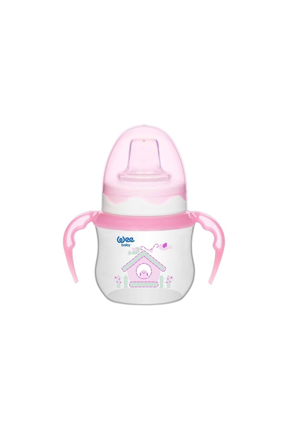 Wee Baby Akıtmaz Kulplu PP Bardak 125ML (Antikolik) (Kod:753) - Pembe