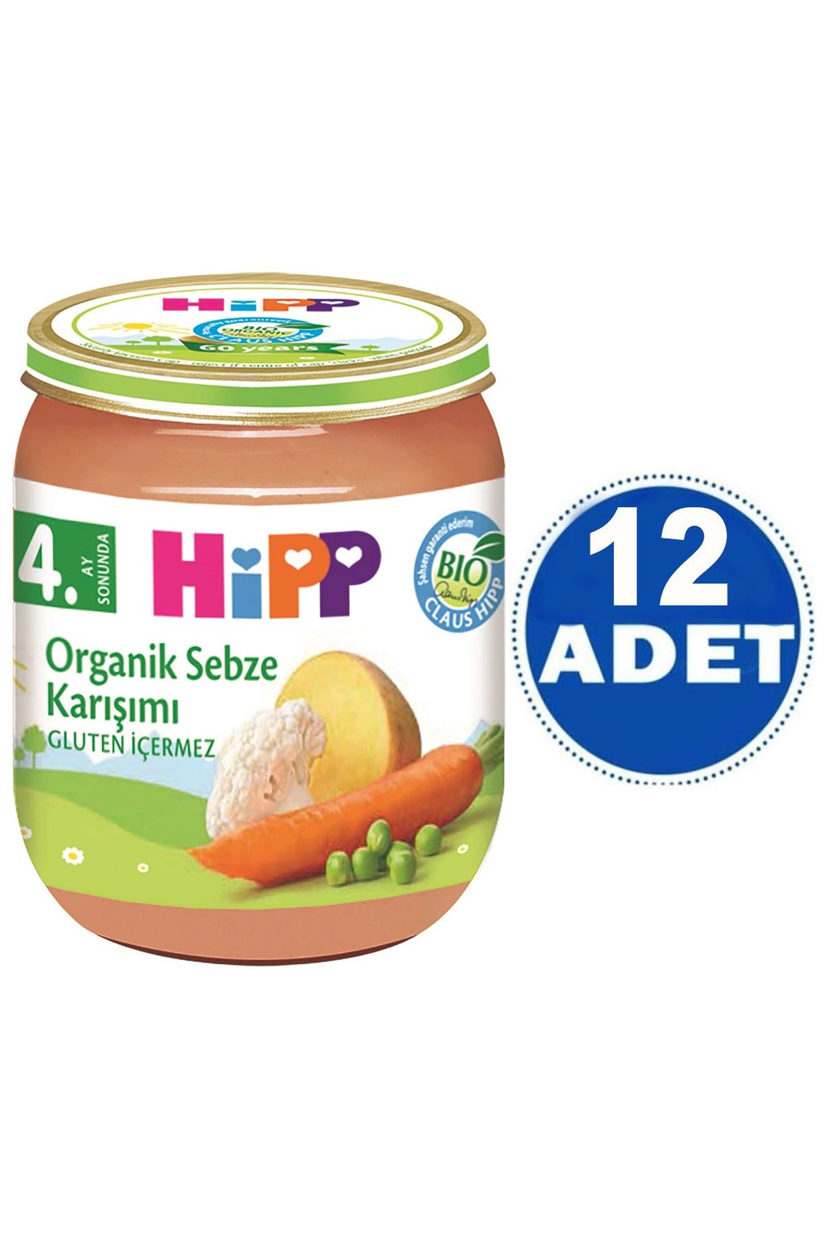 Hipp Kavanoz Maması Organik Sebze Karışımı 125 gr 12 Adet