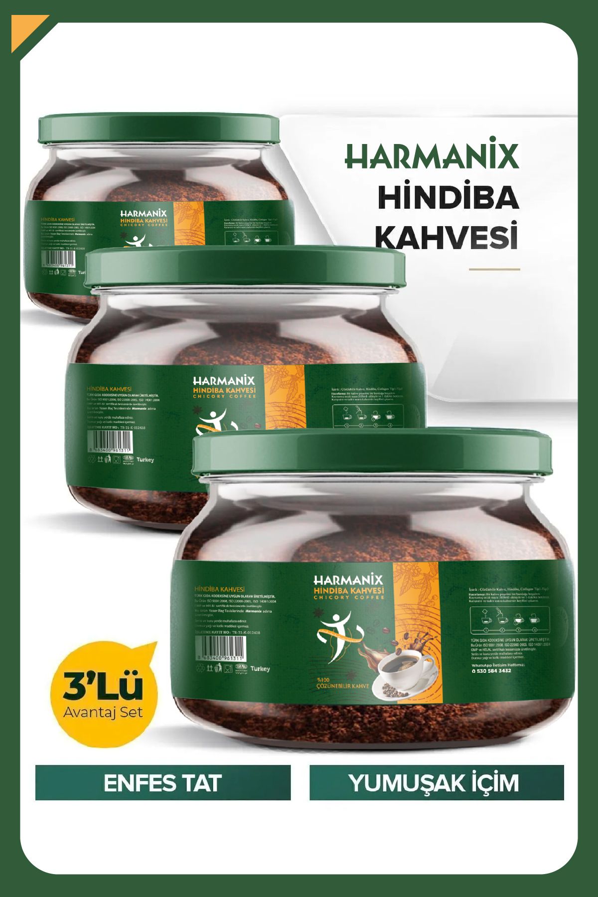 HARMANİX Harmanix Hindiba Kahvesi HİNDİBA TANECİKLİ 150 GR X 3 ADET