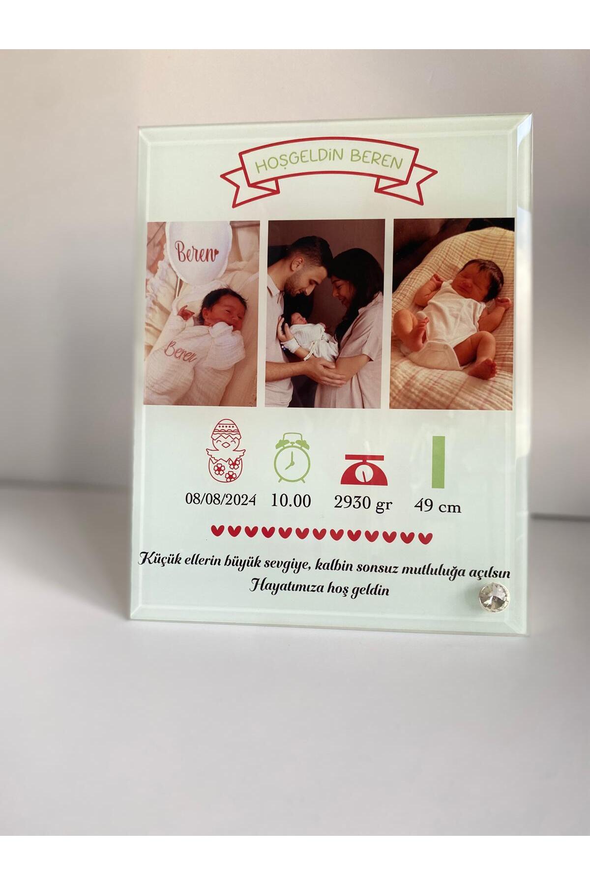 Dearens 3 Fotoğraf Ve Mesajlı Bebek Doğum Pano Cam Çerçeve fotoğrafı 3 (önizleme)