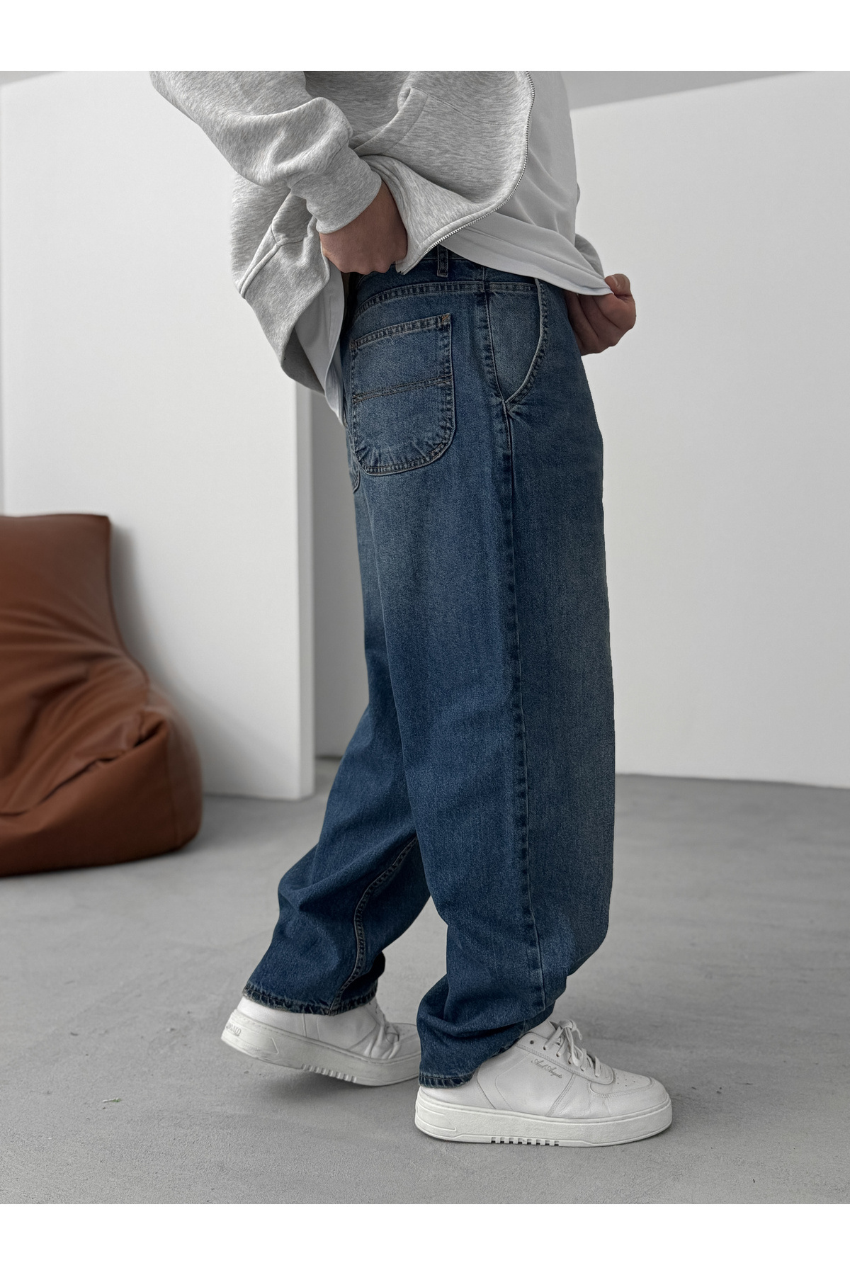 BYBASICMAN-Dark Blue Antique Skater Fit Jean Dp-13 4