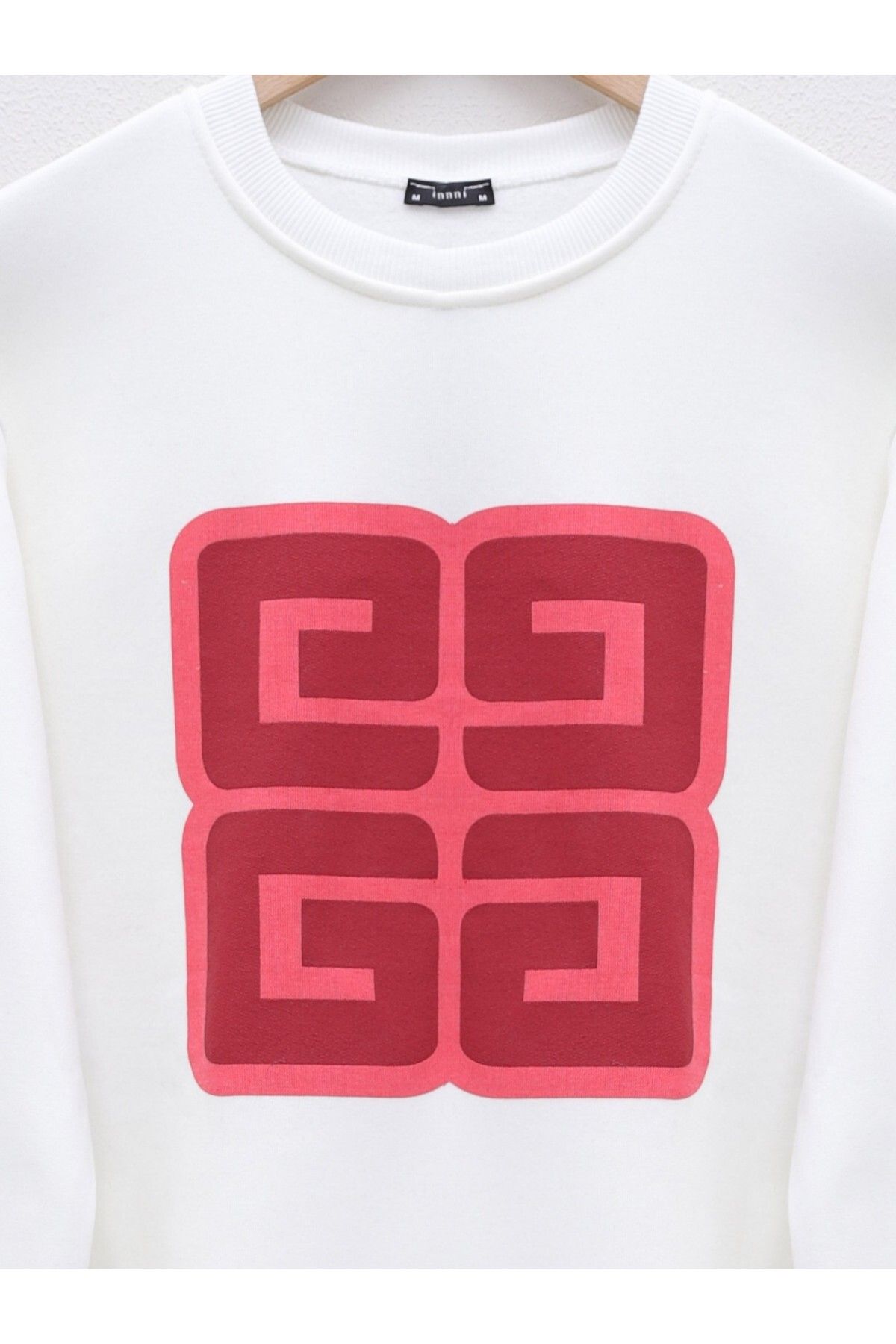 Modamorfo-Sweatshirt mit Rundhalsausschnitt und Buchstabendruck – Weiß 2