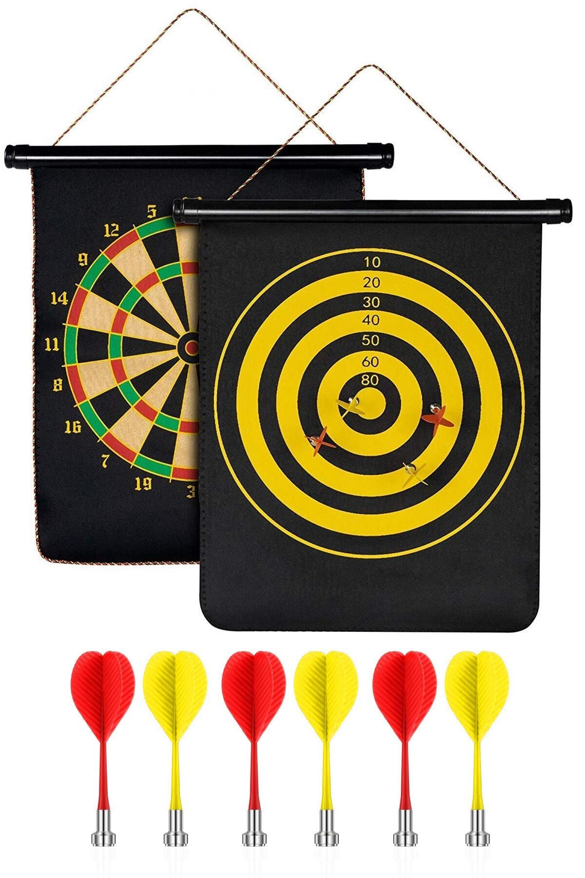 ALASTOR 6 Oklu Mıknatıslı Dart Seti Çift Yönlü Manyetik Duvara Zarar Vermeyen Dart Oyunu
