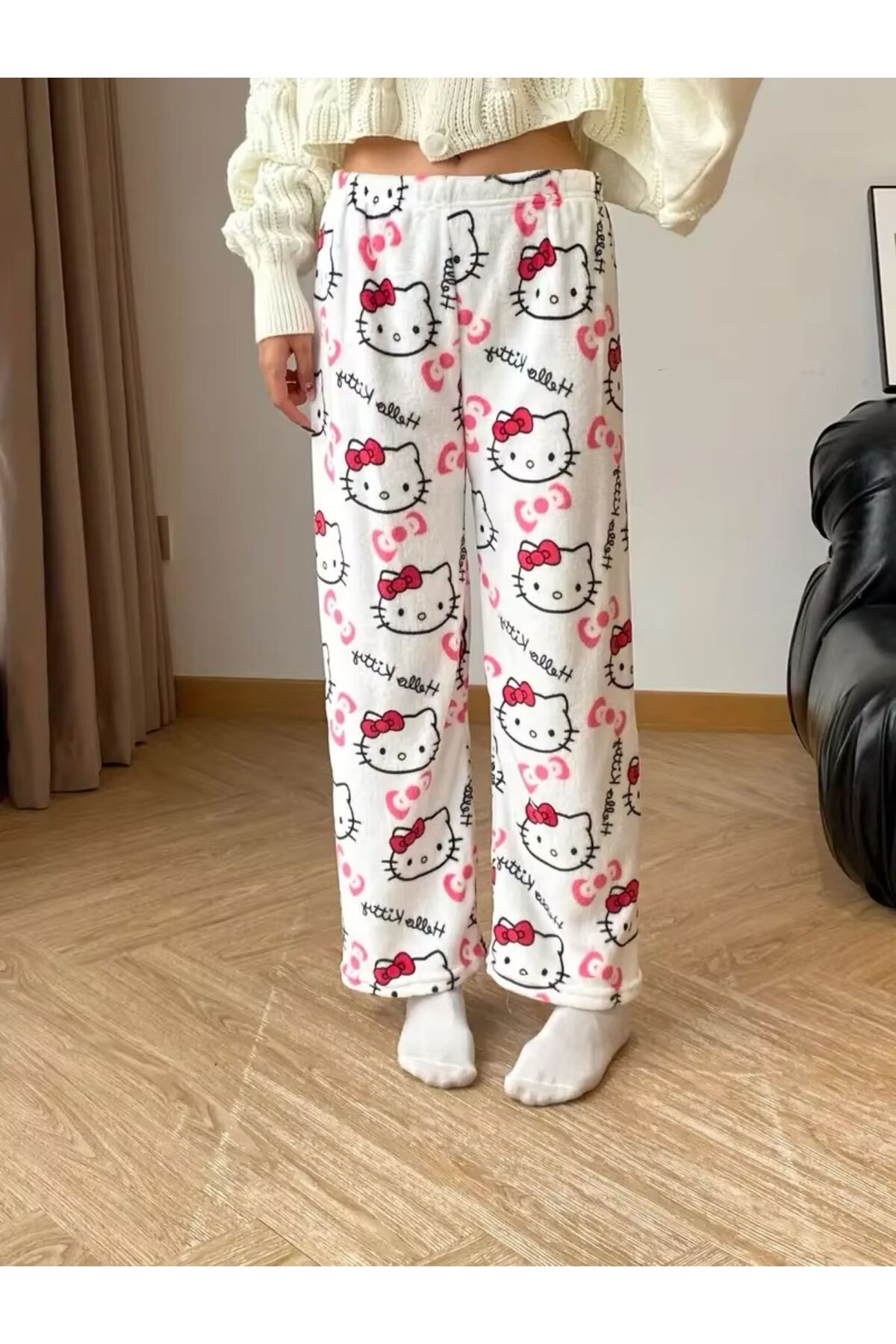 BİQ & TAQ BUTİK peluş hello kitty Pijama peluş eşofman altı