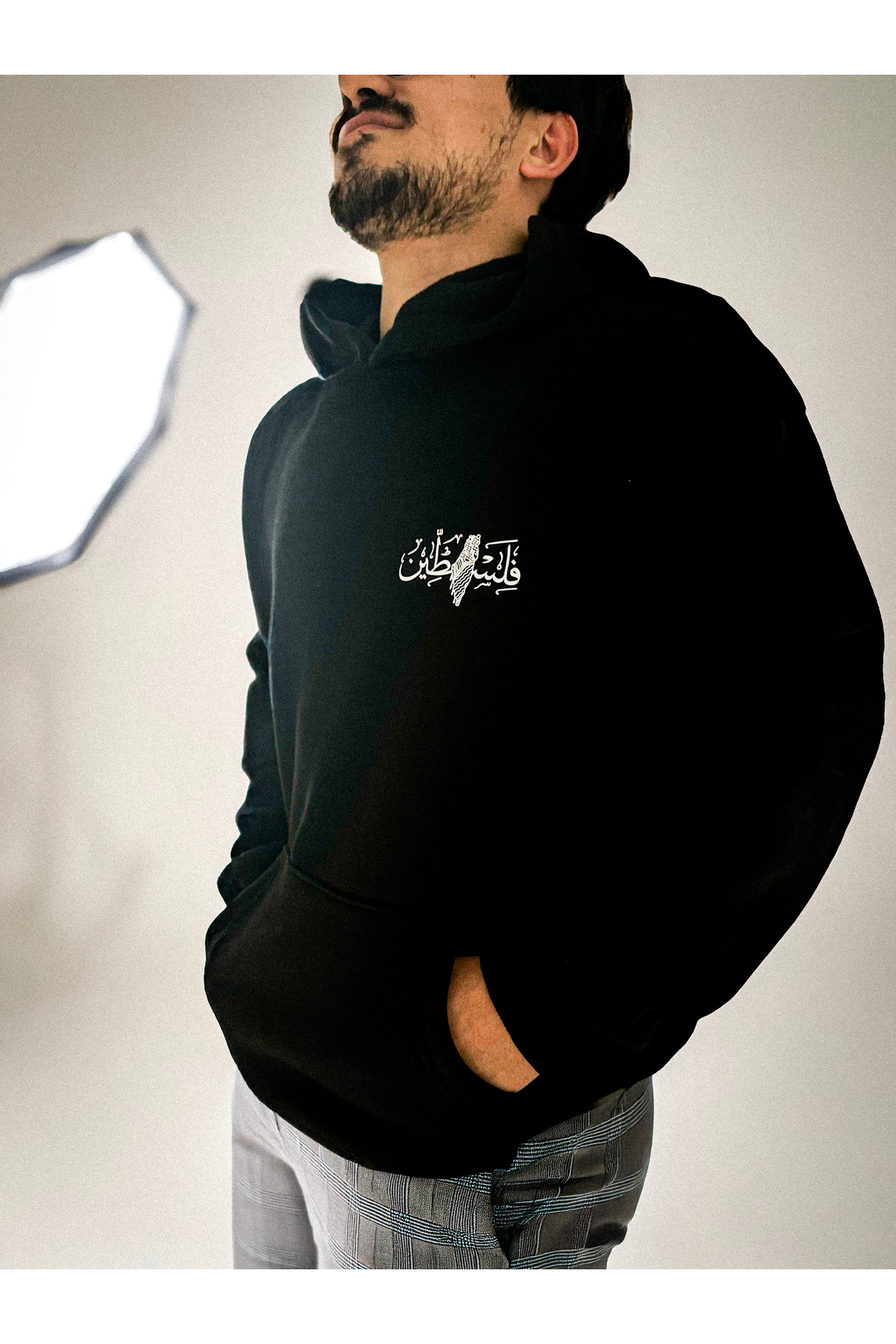 TerraTeks Oversize Unisex Filistin Arapça Puşi Harita Hoodie Sweatshirt görsel 3