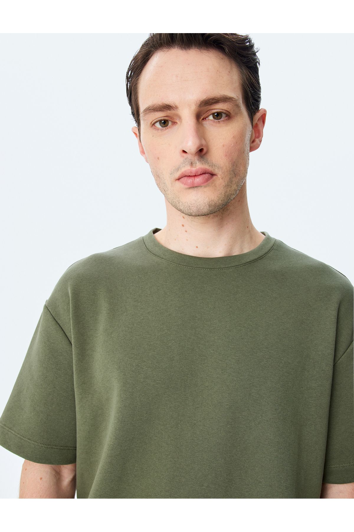 Koton-New Season Short Sleeve Label Detailed Tok Fabric Crew Neck Oversize T-Shirt 2