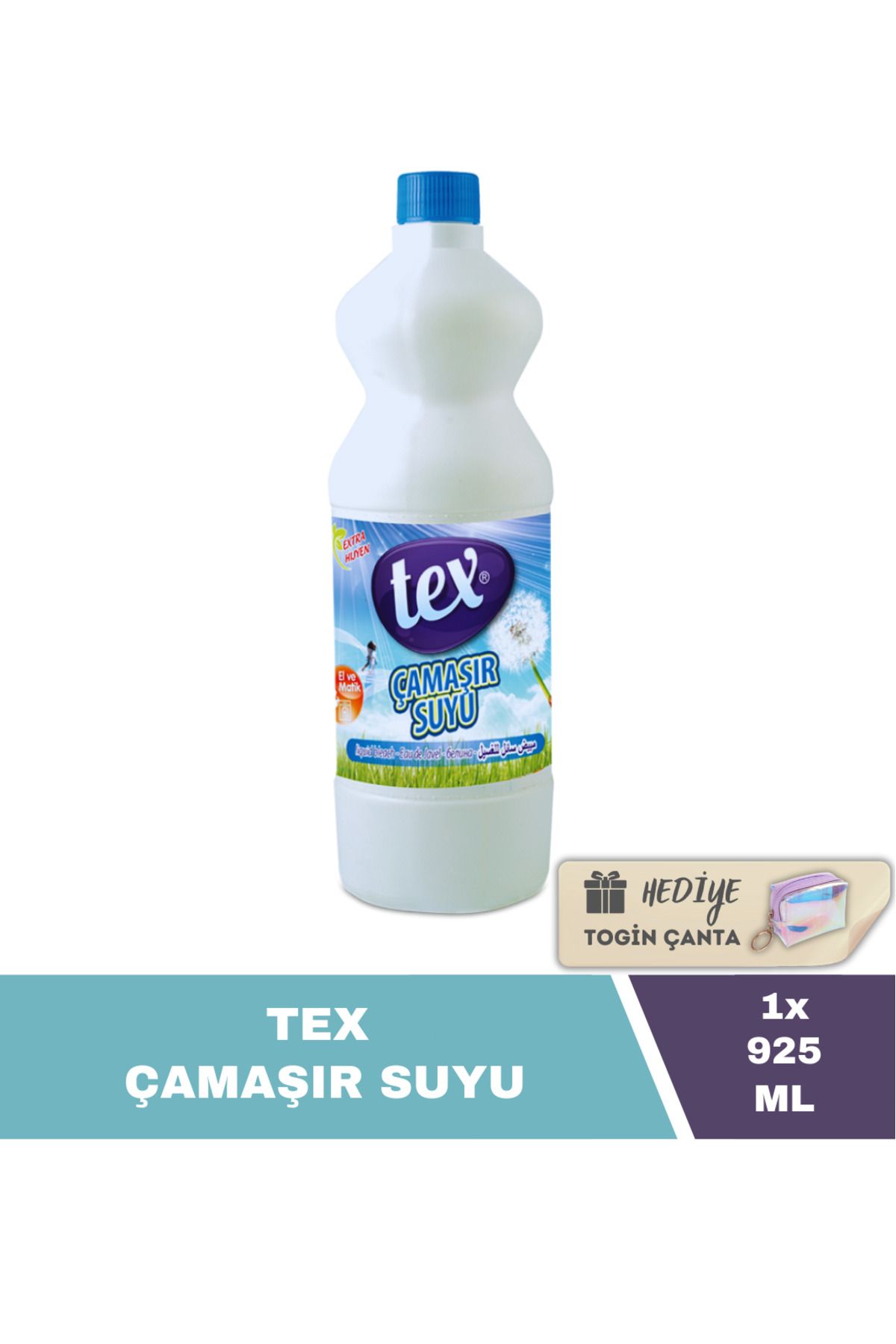 Tex Çamaşır Suyu 925 ML X1 Adet + Hediye Togin Çanta