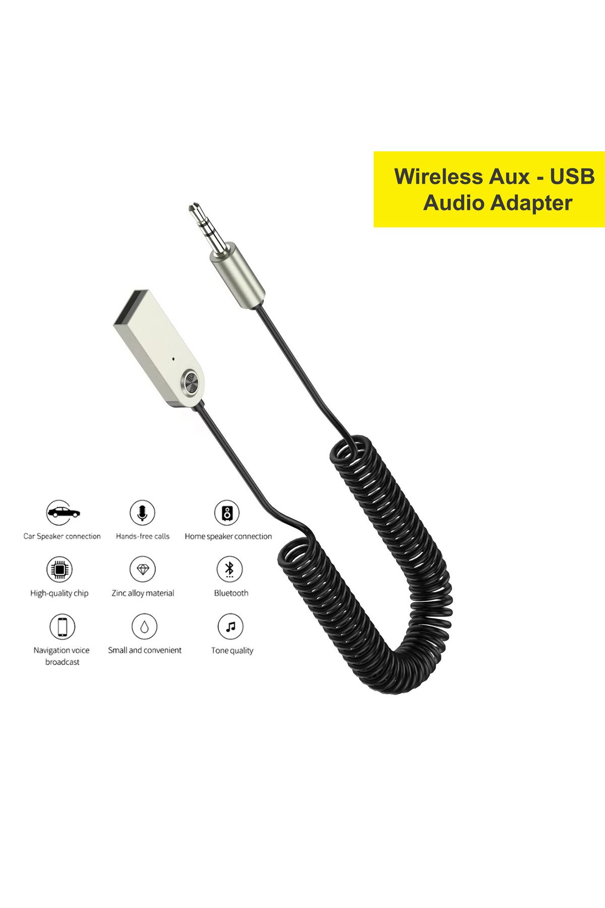 ZMOBILE Aux Usb Wireless Bluetooth Araç Kiti Ses Alıcısı Mikrofonlu Ses Aktarım Kablosu 3.5mm Jack Bluetooth