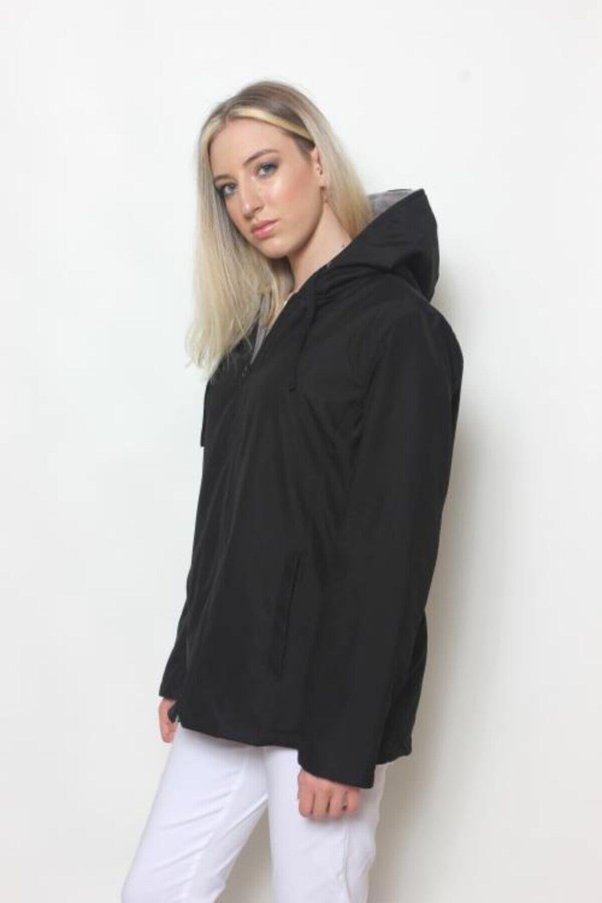 Cottoncool  Kadın Siyah Içi Polar Mont - Görsel 6