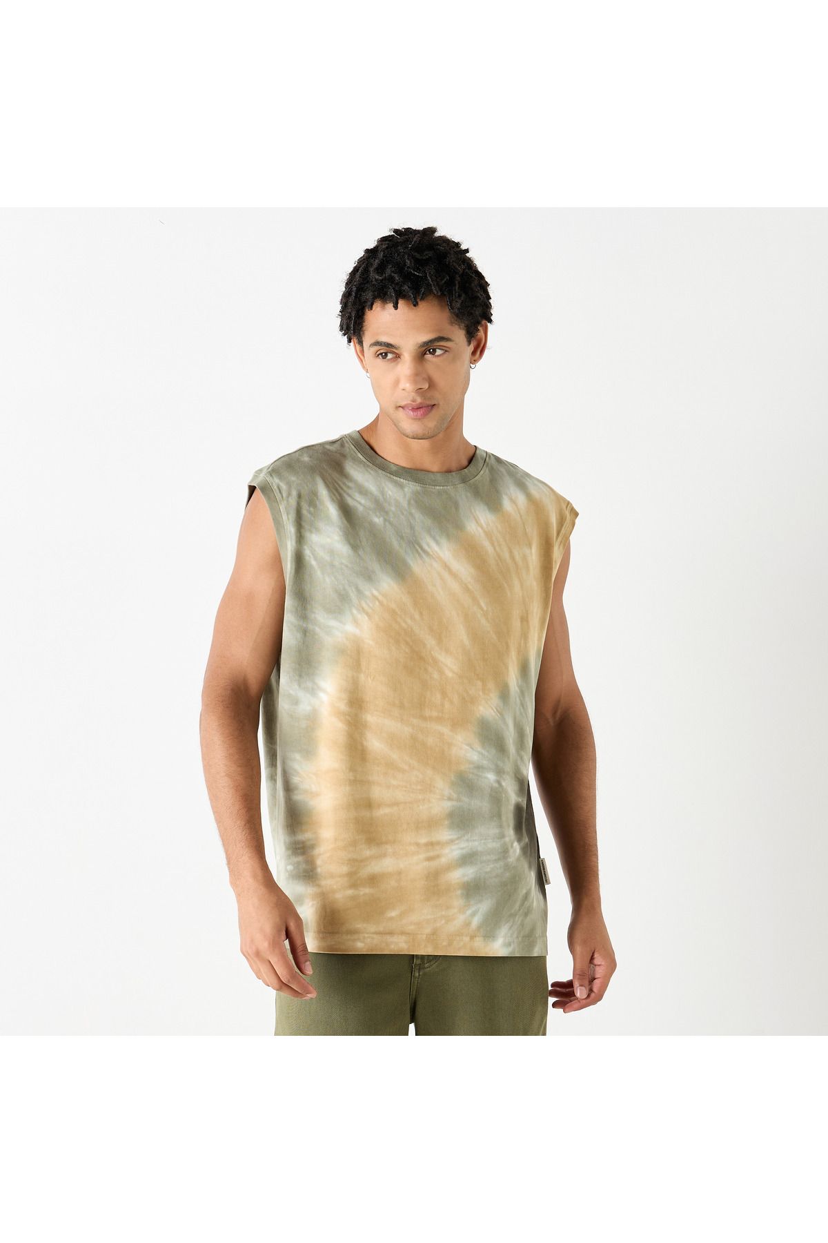 Lee Cooper-Tie-dye Print Oversized Sleeveless T-shirt 1