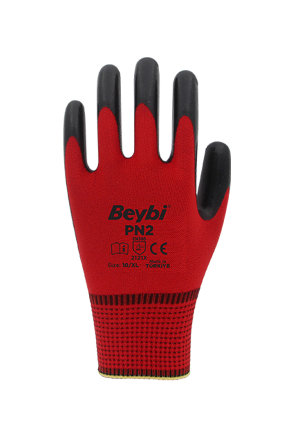 Beybi-Pn2 Polyester Knitted Nitrile Gloves - 6 Pairs - Work Gloves 3
