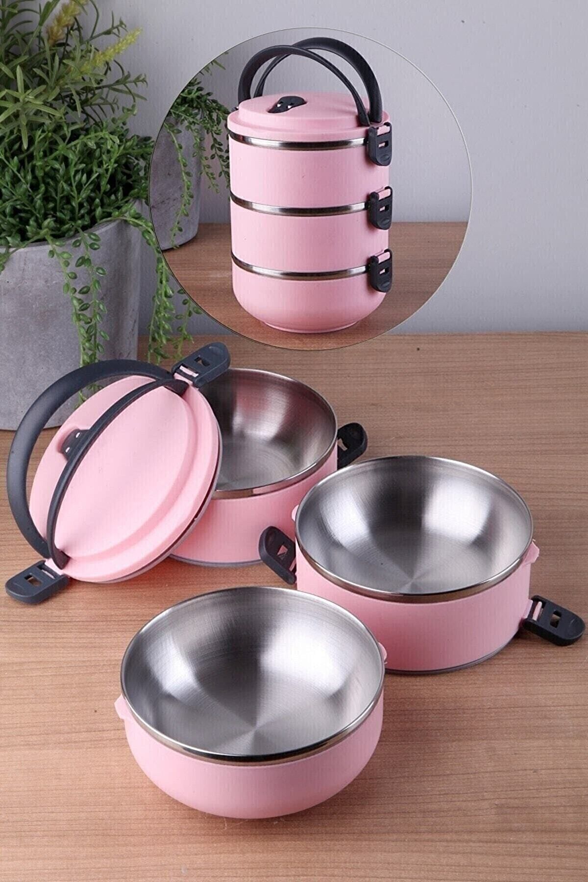 Mhm Collections 3 Katlı Sızdırmaz Yemek Termosu Sefer Tası Saklama Kabı