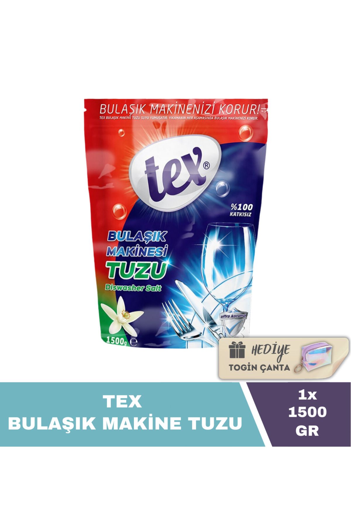 Tex Bulaşık Makinesi Tuzu 1500 gr X1 Adet Hediye Togin Çanta