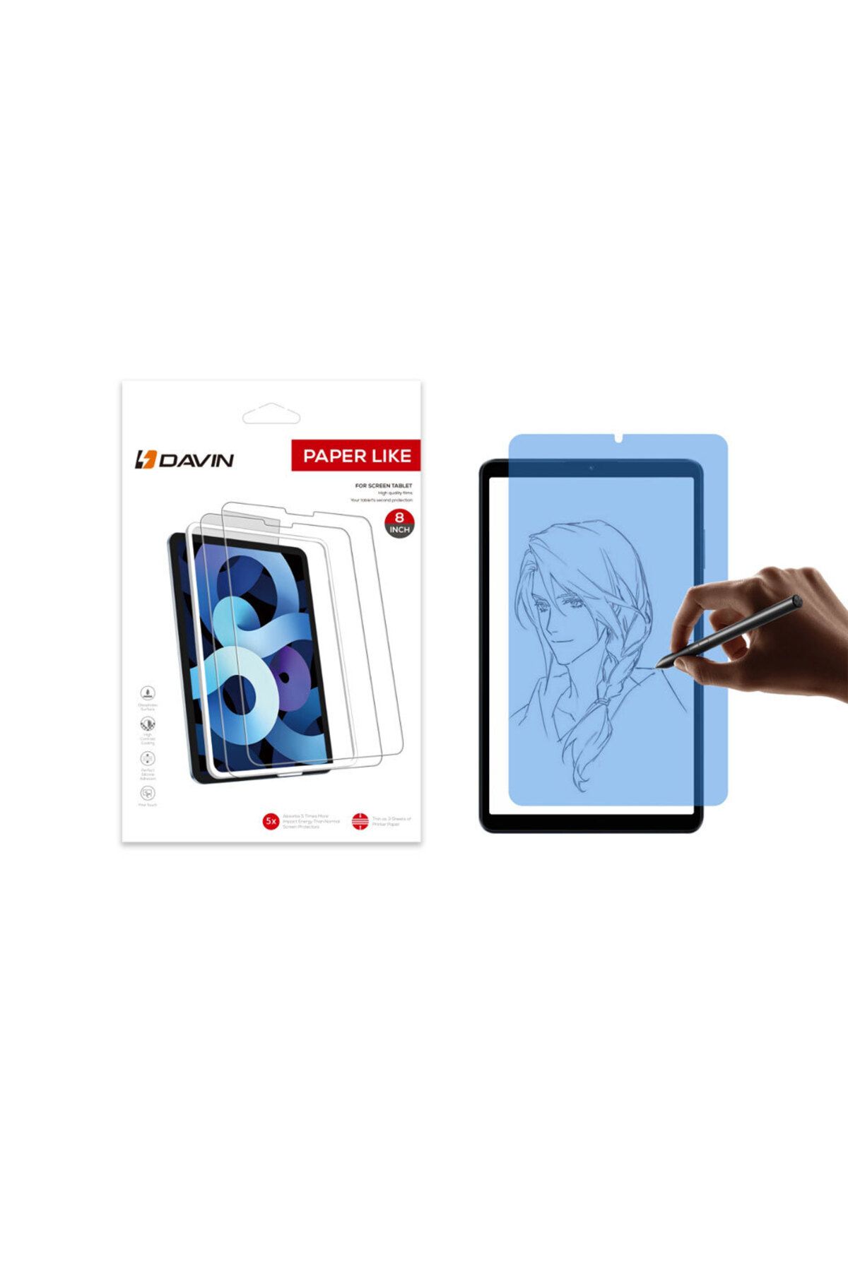 Vexor Xiaomi Redmi Pad SE 8.7 Kağıt Hisli Mat Uyumlu Davin Paper Like Tablet Ekran Koruyucu-Şeffaf