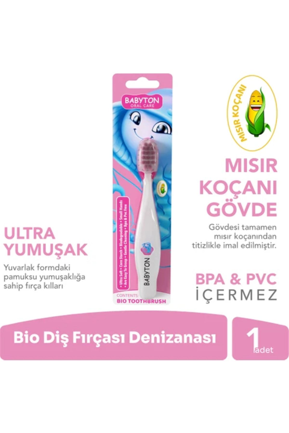 NessiWorld Babyton Bio Ultra Yumuşak Çocuk Diş Fırçası Denizanası