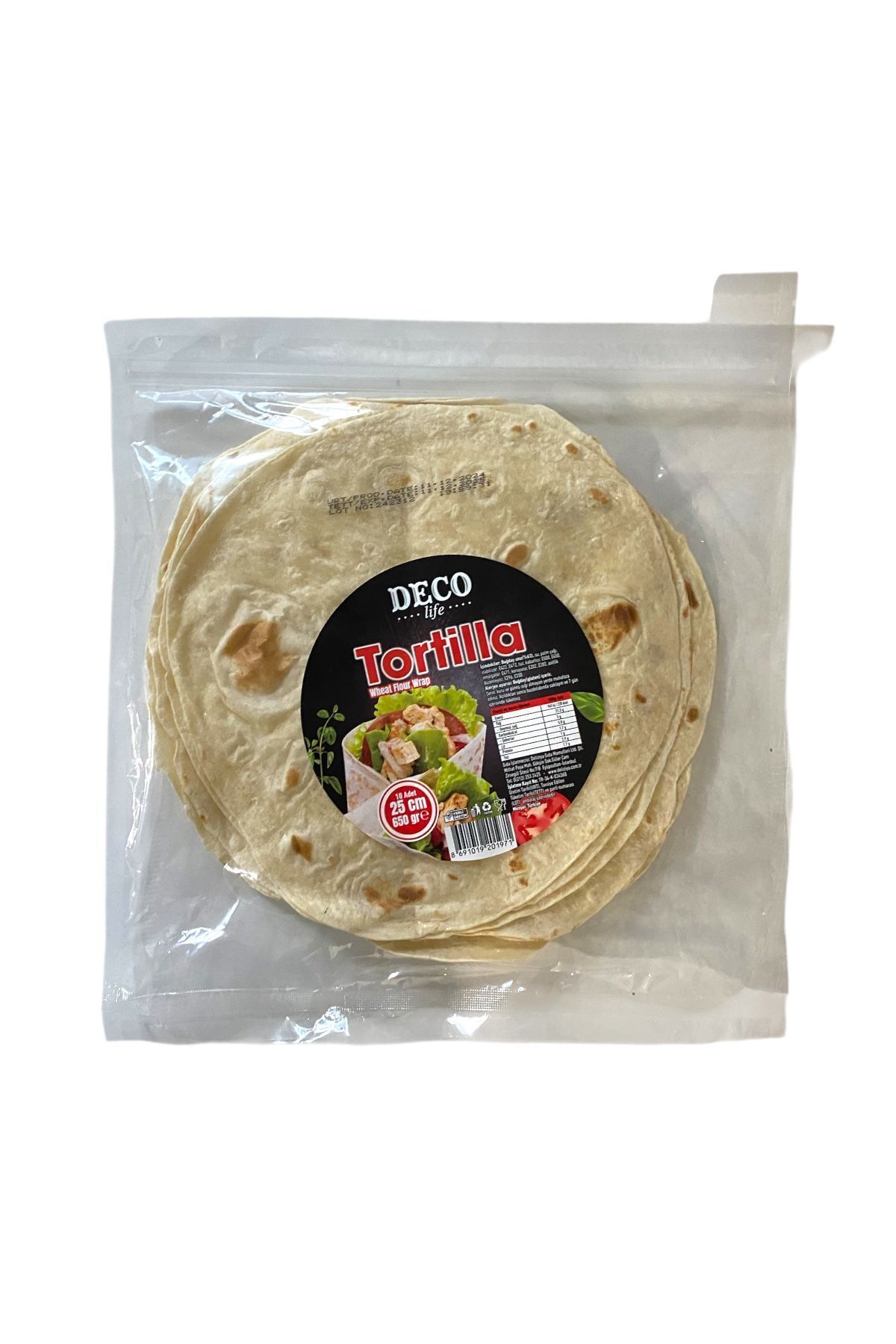 DECO Tortilla 25 Cm 10 Adet