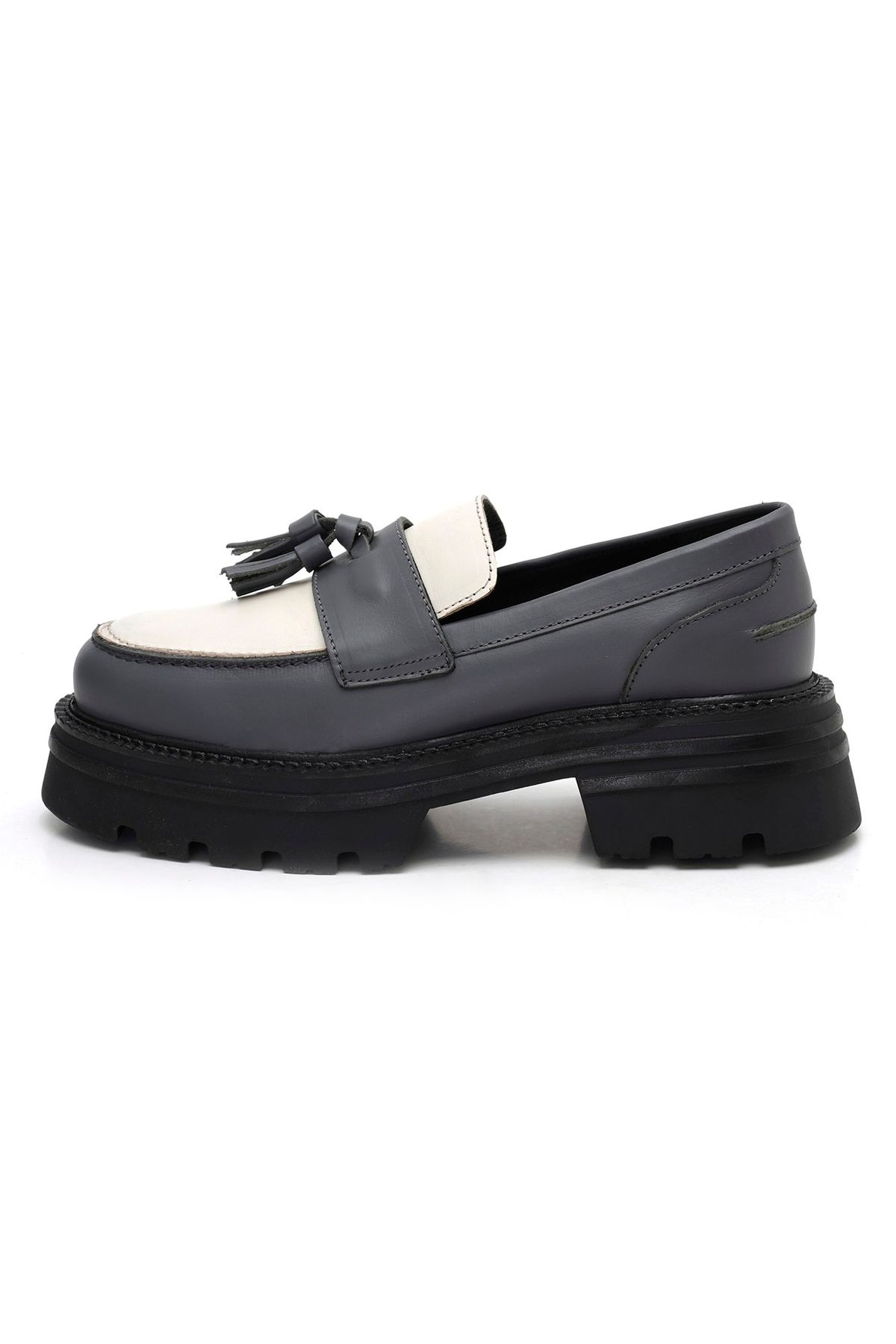 Desa-Γυναικείο Loafer από δέρμα Anthracite 4