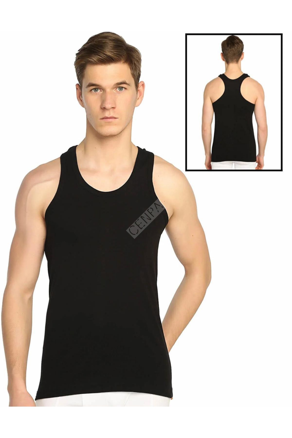 SİERNA Elit 3 Adet Erkek Spor Atleti Siyah srn-000399