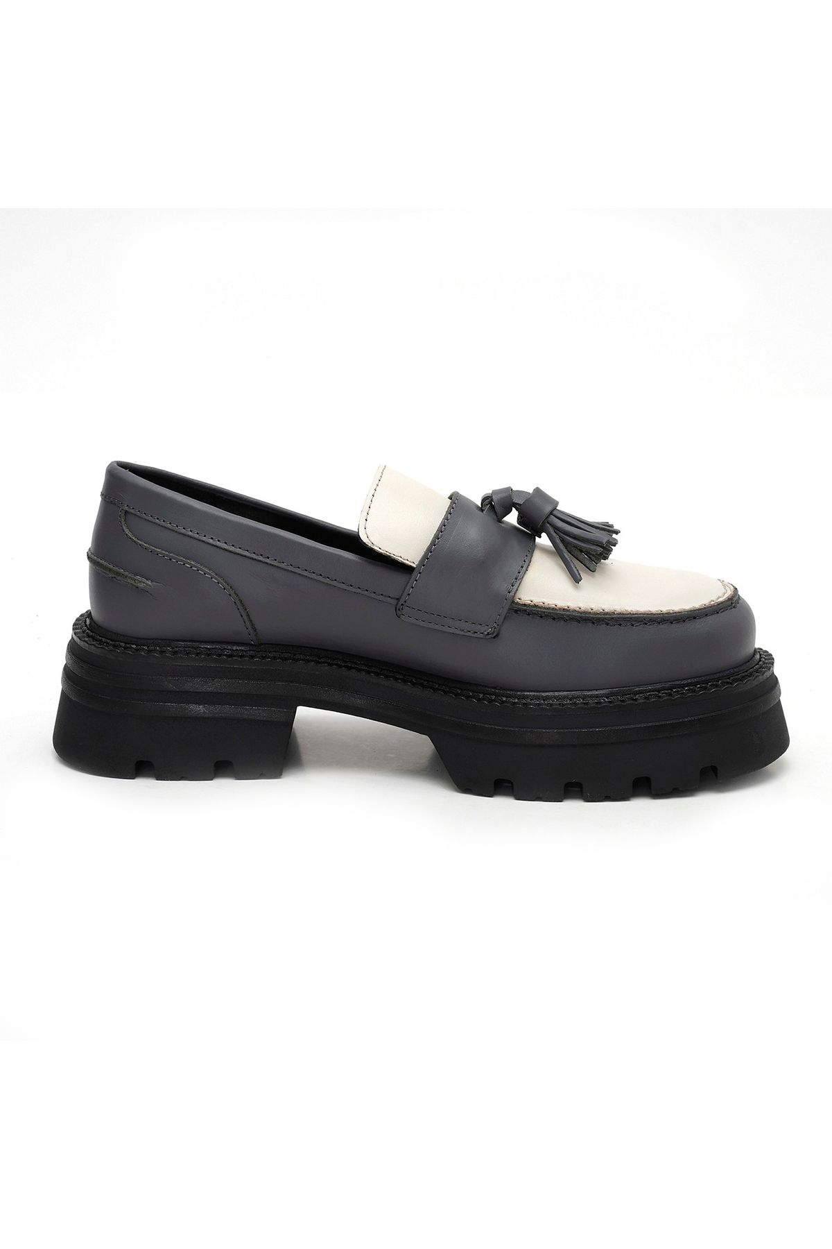 Desa-Γυναικείο Loafer από δέρμα Anthracite 3