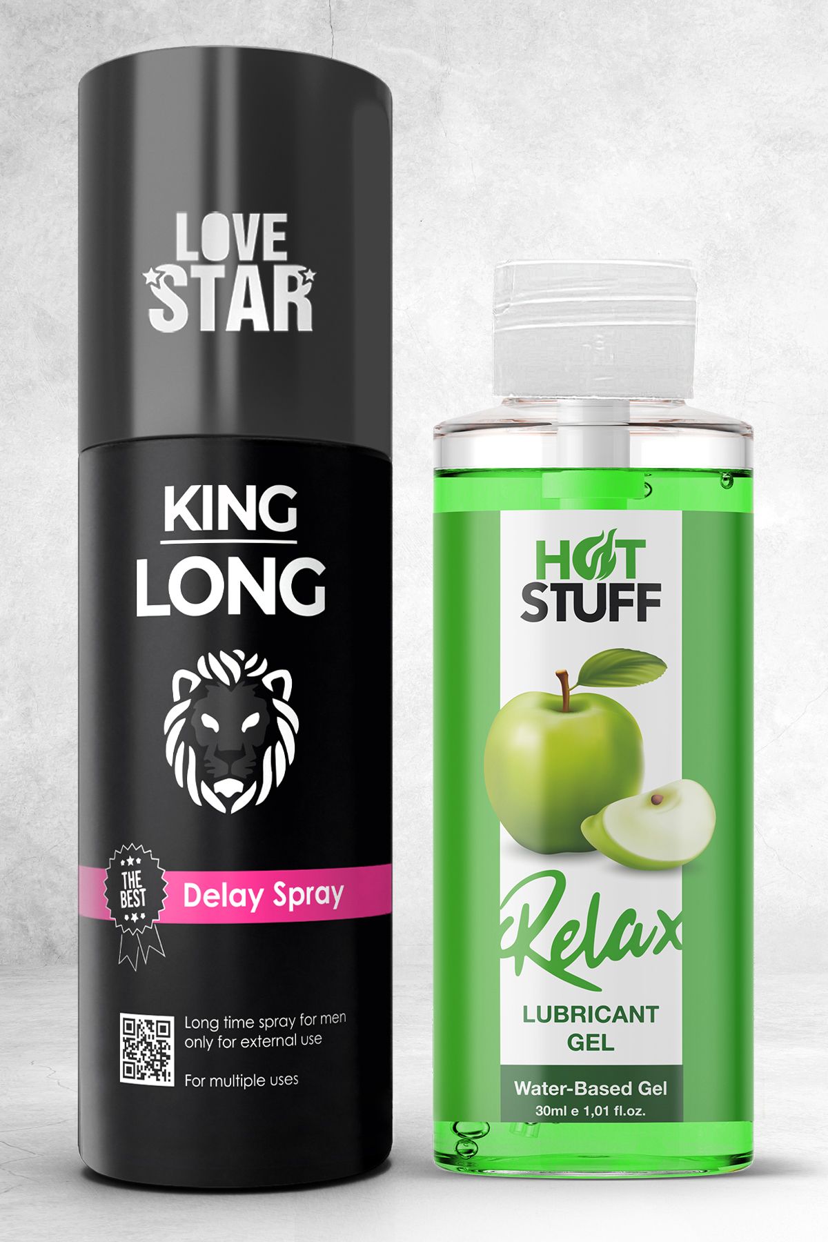 Love Star Geciktiricili Premium Sprey ve 30ml Elmalı Kayganalştırıcı Jel