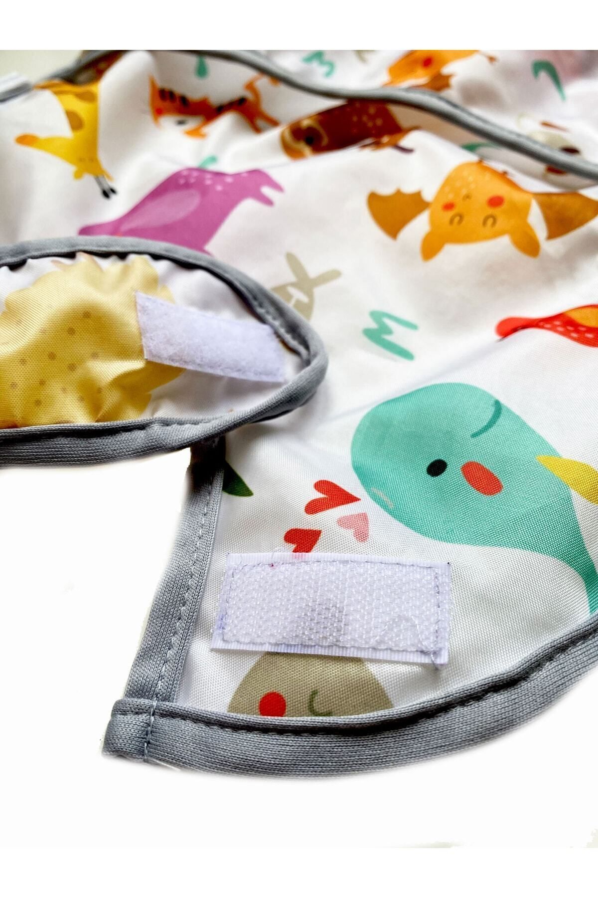 yorni Alt Açma Hediyeli, 6-24 Ay, Zoo Boyundan Cırtlı, Cepli, Sıvı Sızdırmaz, Bebek Mama Önlüğü, Önlük fotoğrafı 5 (önizleme)