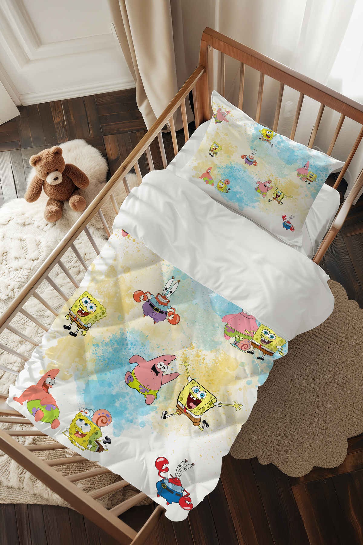 SpongeBob SpongeBob Patterned Baby Crib Bedding SetTLABG-313