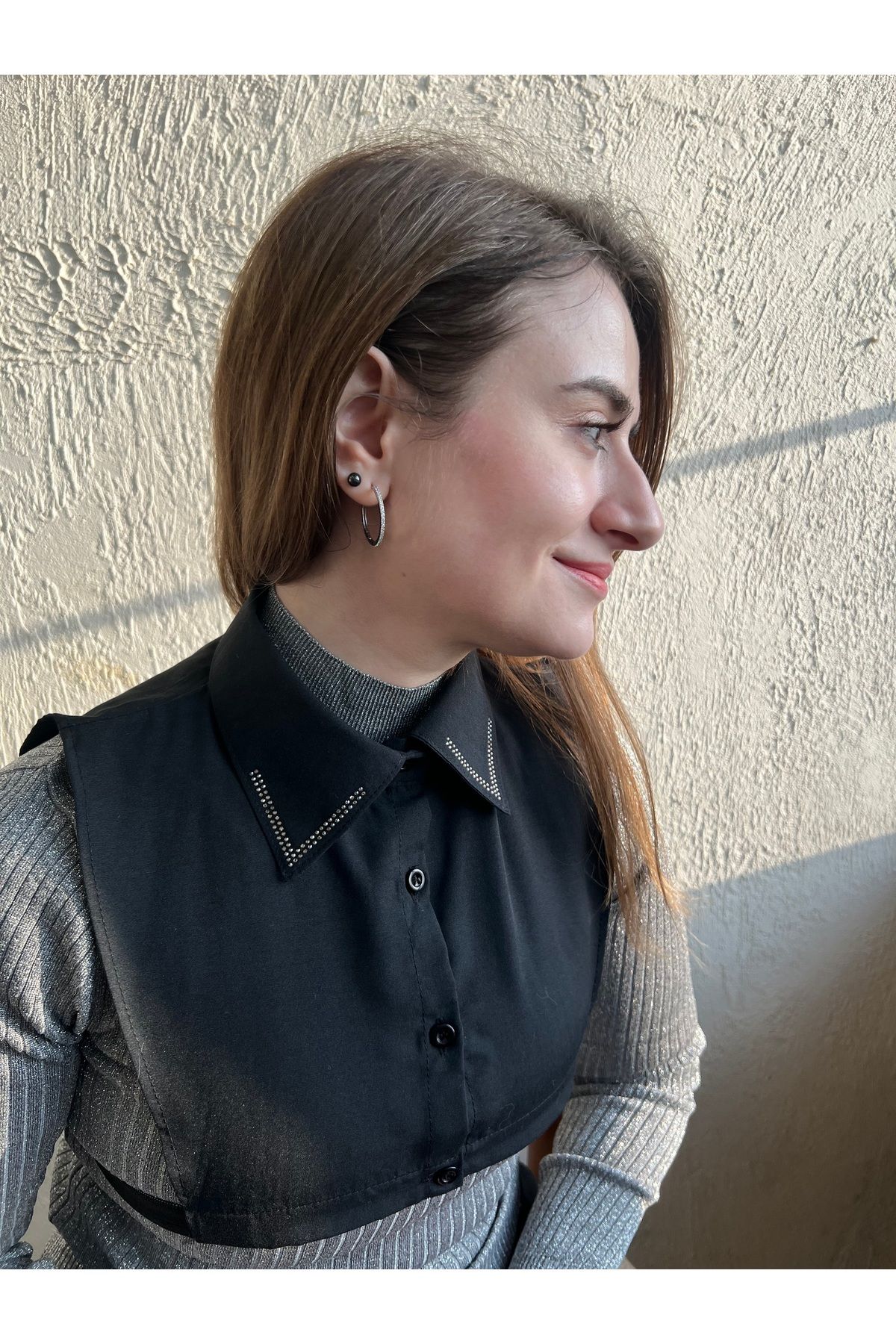 mirach-Majeste Series Special Boxed Single Row Stylish Shirt Collar with Stone Detail |   Elegant and Modern Design 3