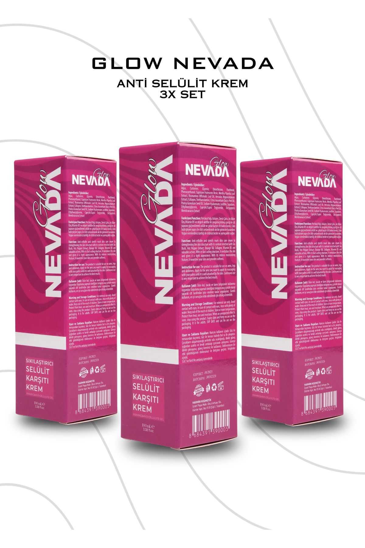 Glow Nevada Anti Selülit Krem 3'lü set