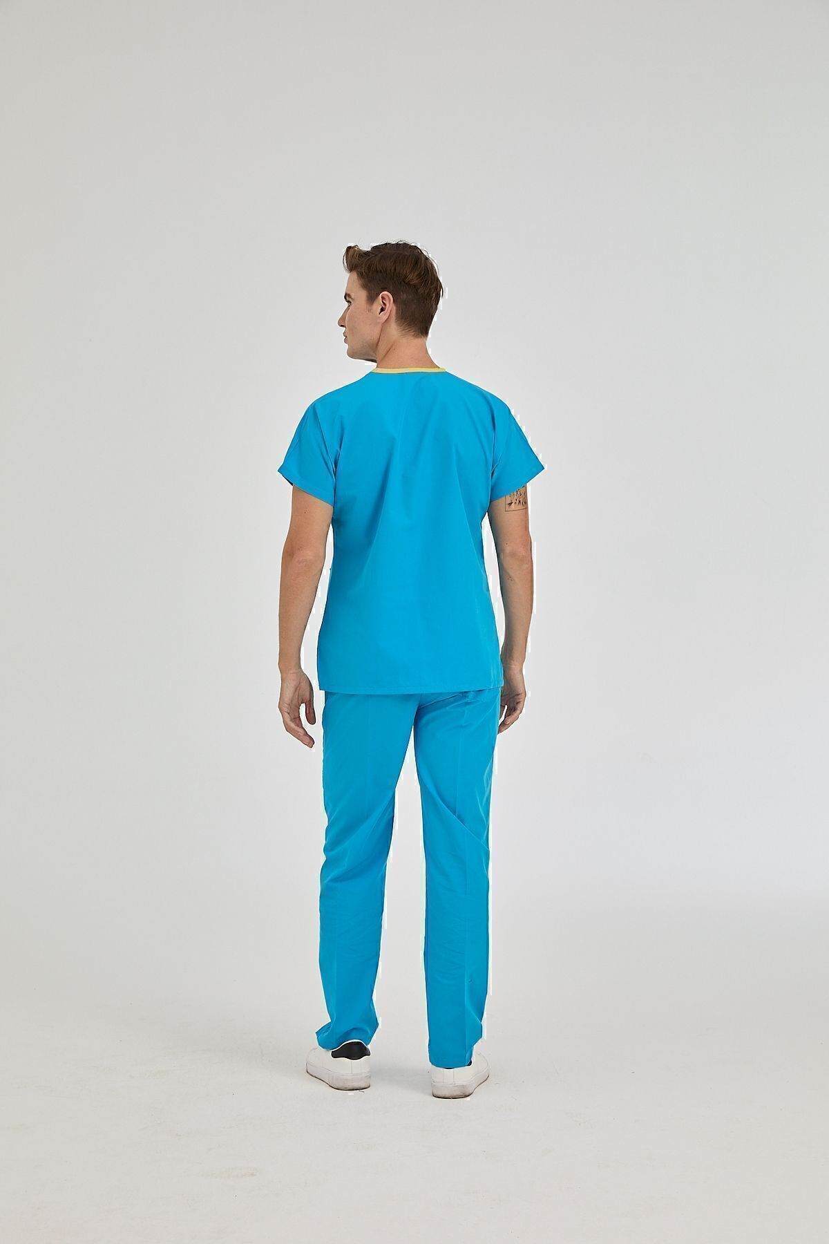 ÇİZGİ MEDİKAL-بدلة جراحية من Dr Greys Terikoton Turquoise Doctor Nurse Jersey، قماش رفيع (أسفل الأعلى) 6