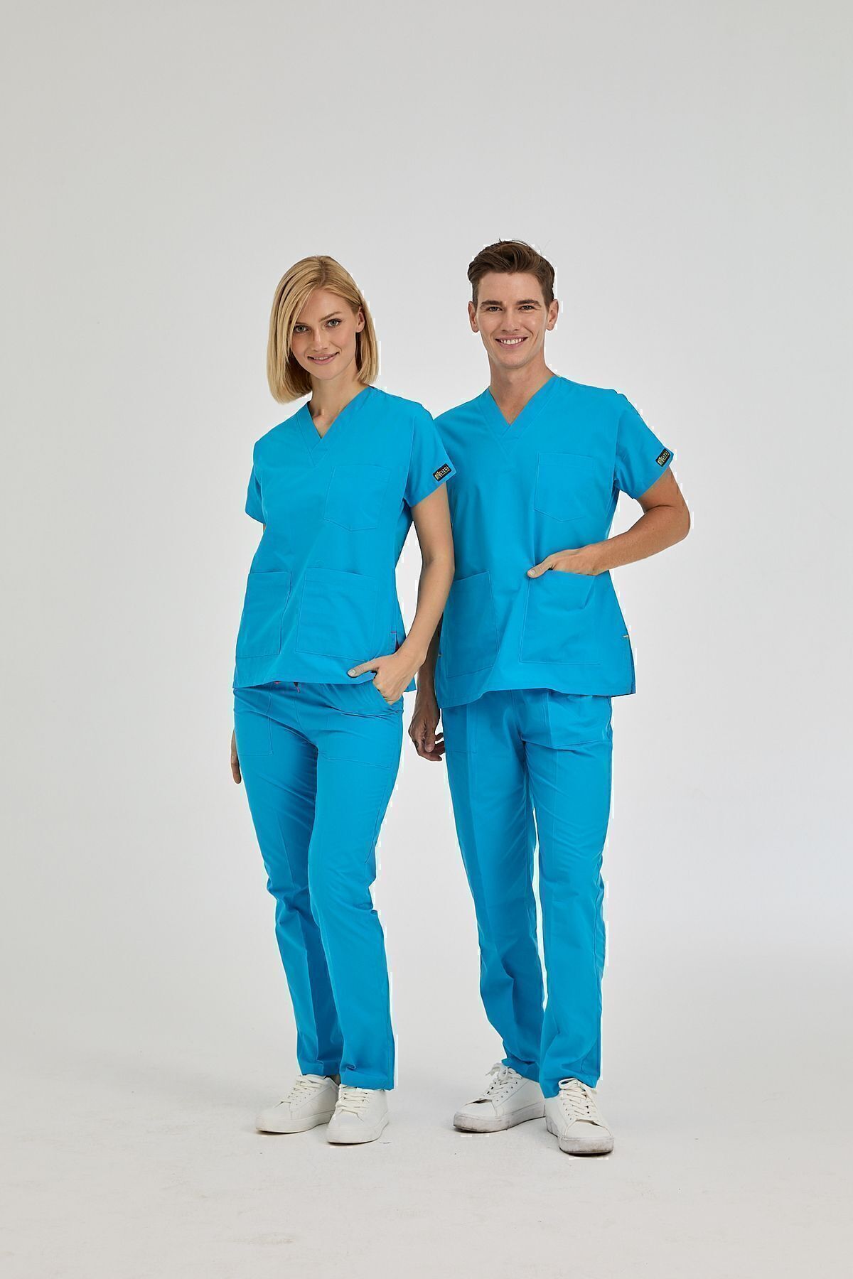 ÇİZGİ MEDİKAL-بدلة جراحية من Dr Greys Terikoton Turquoise Doctor Nurse Jersey، قماش رفيع (أسفل الأعلى) 1