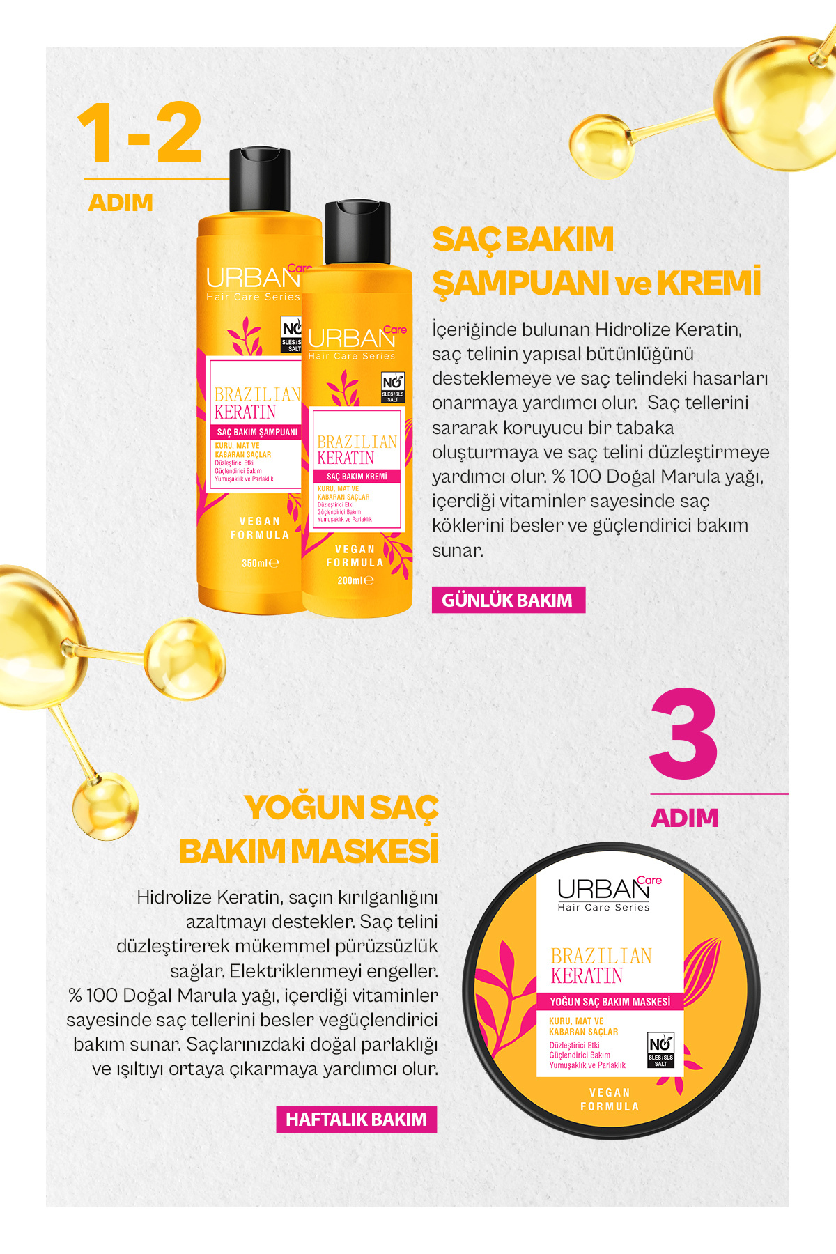 Brezilya Keratin Düzleştirici Etkili Yoğun Saç Bakım Maskesi-230 ml-vegan — 8680690720185 — تصویر 5 از 7