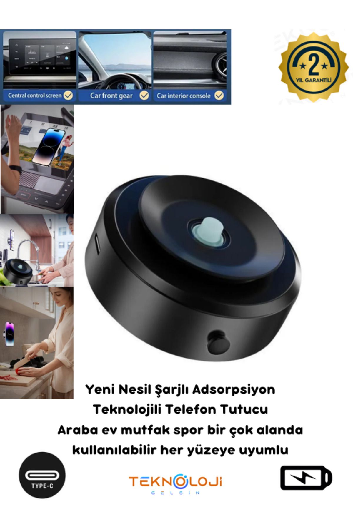 Teknoloji Gelsin Vakumlu Mıknatıslı Araç Spor Ev Çok Kullanımlı Şarjlı Telefon Tutucu ÇiftTaraf Adsorpsiyon Teknoloji