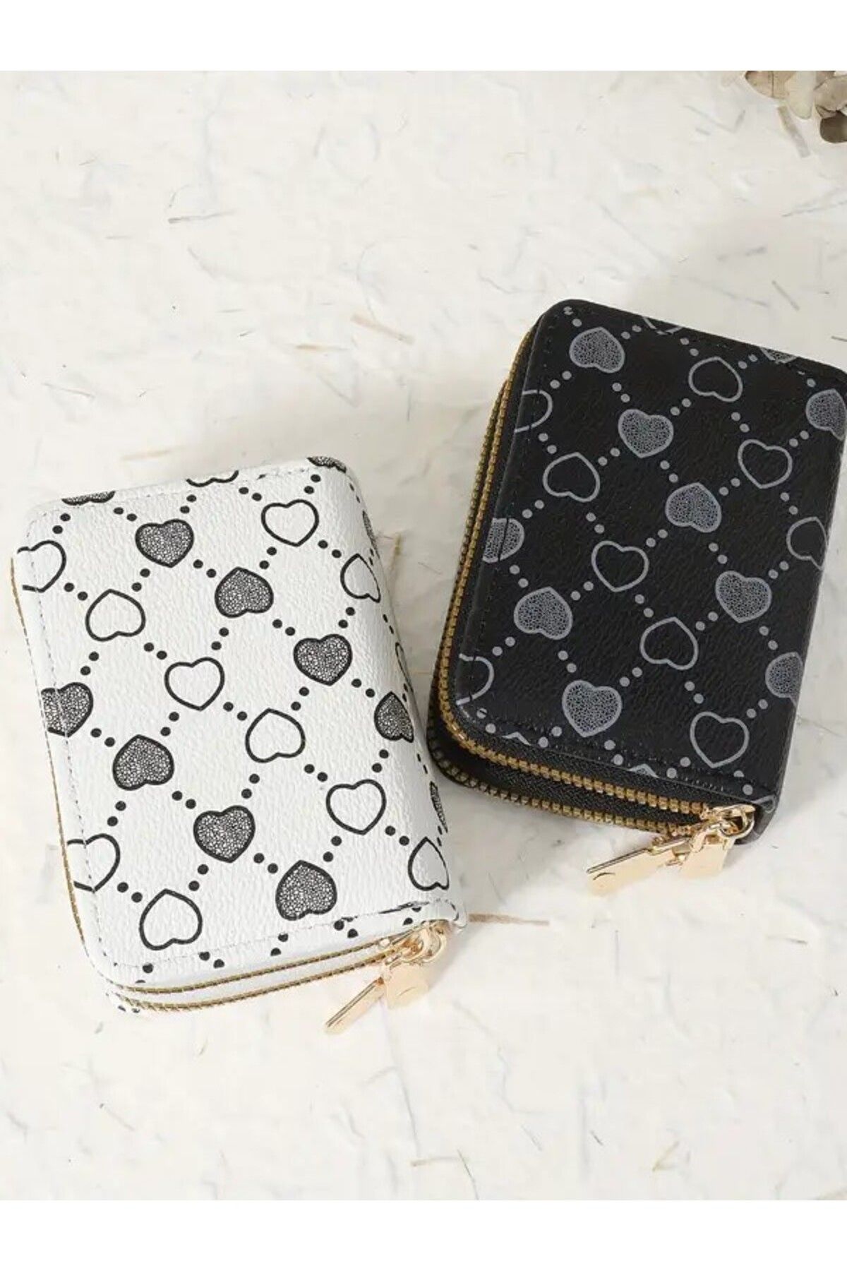 DOODLE-Heart Pattern, Double Zipper Wallet, for Daily Use 4