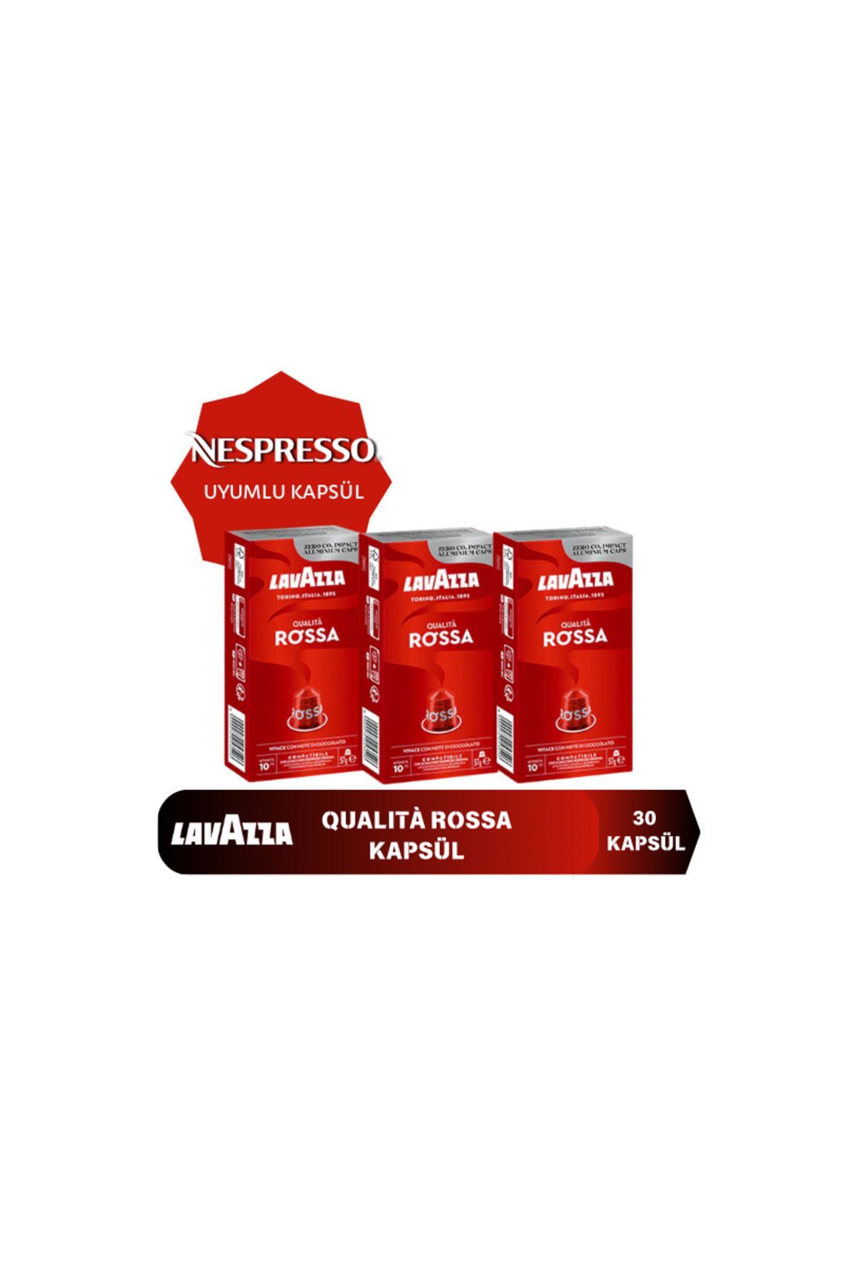 LavAzza Nespresso Uyumlu Qualita Rossa Kapsül Kahve 3'lü Paket (30 Kapsül)