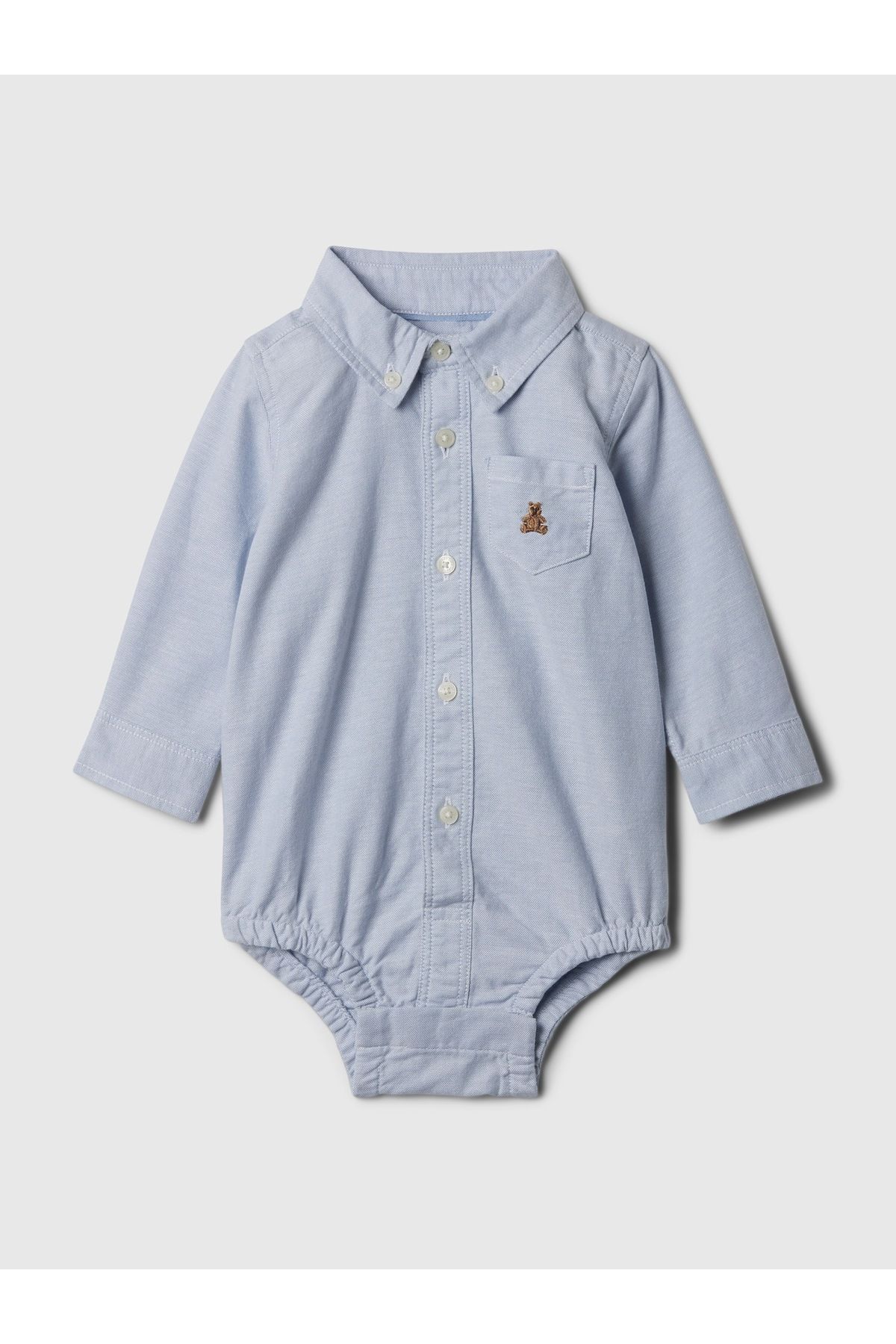 GAP Baby Blue Brannan Bear بادی آکسفورد دوزی شده